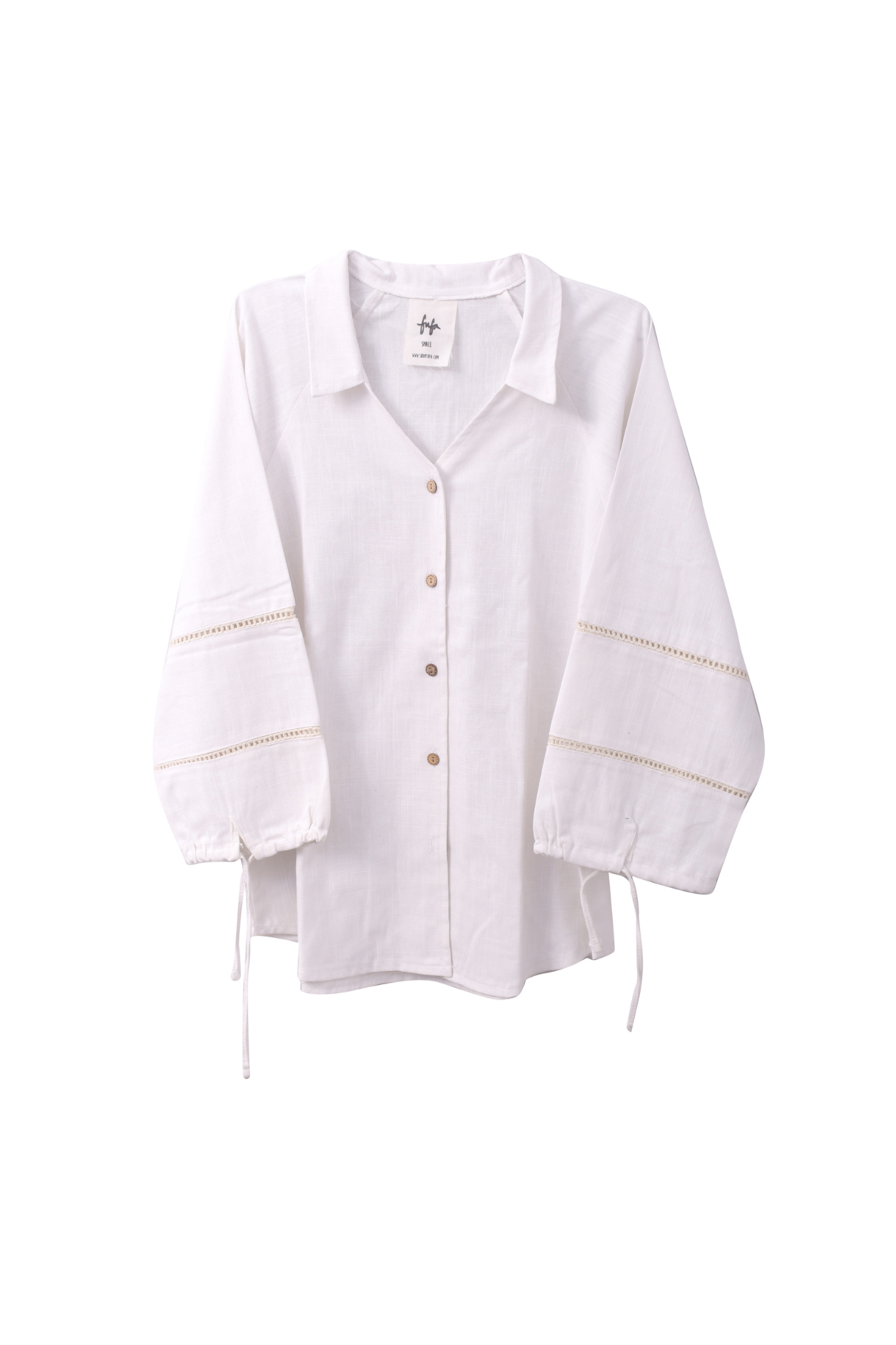 The Aziza Palm Linen Shirt in Cream