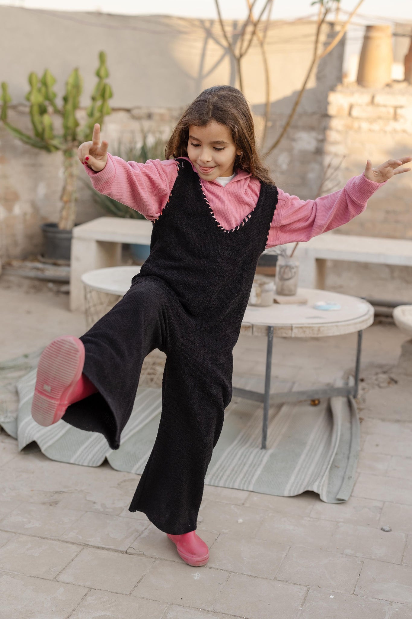 Just Let Her Wander Jumpsuit Black