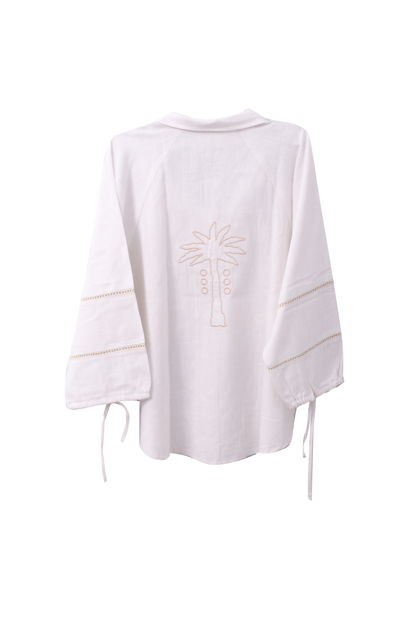 The Aziza Palm Linen Shirt in Cream