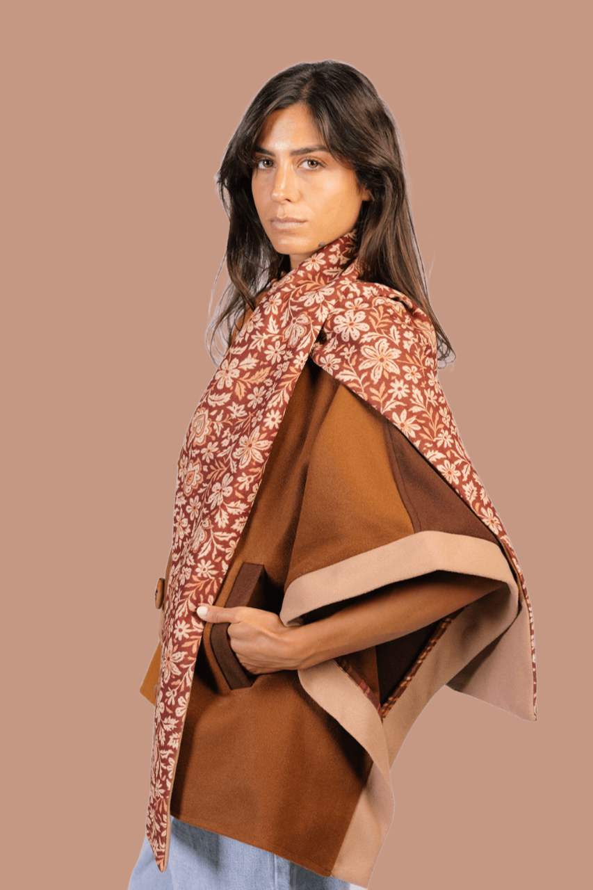 Sukoon Poncho in Saharan Browns