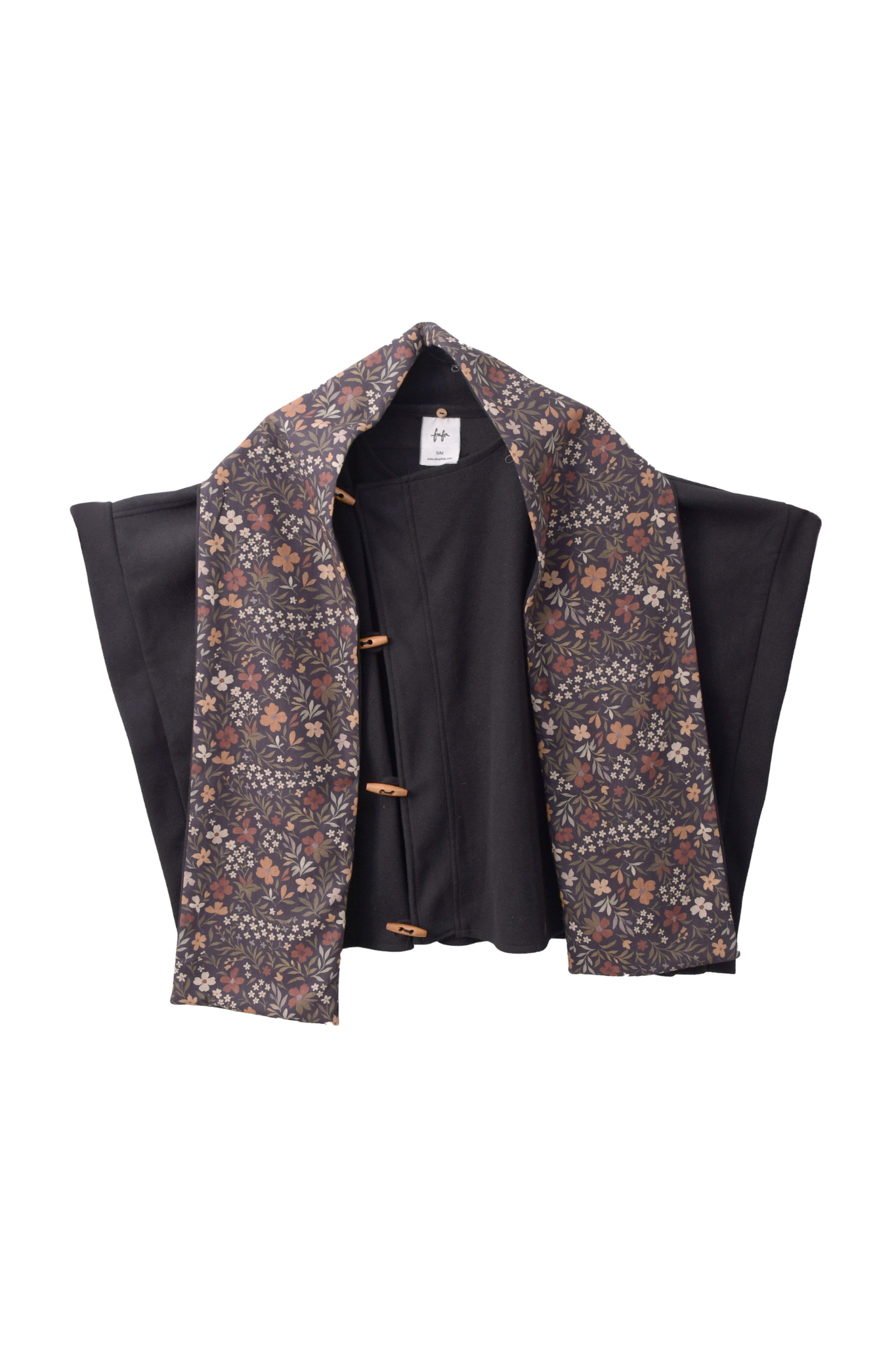 Sukoon Poncho in Charmed Black