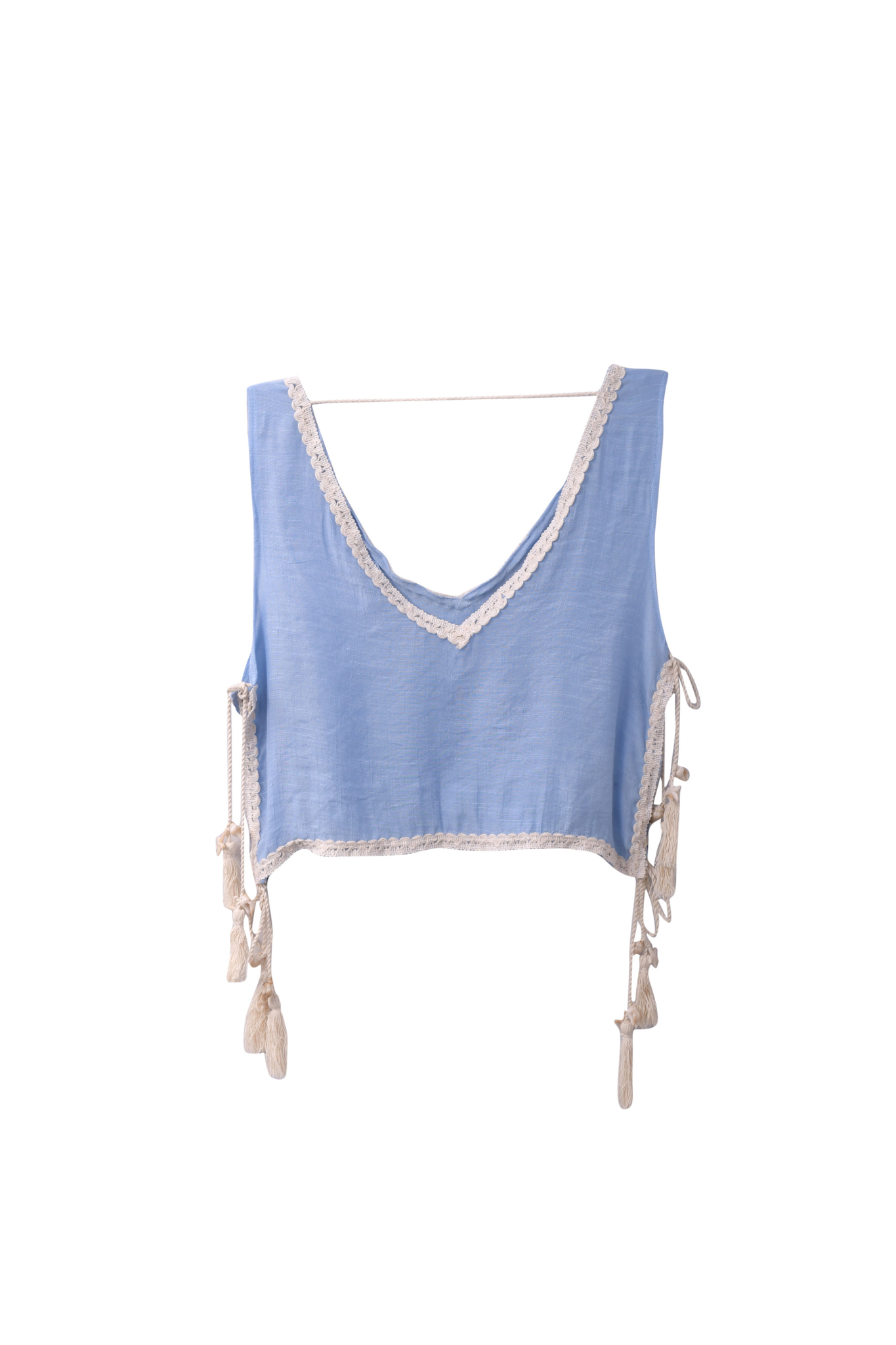 Coastal Slits Top In Baby Blue
