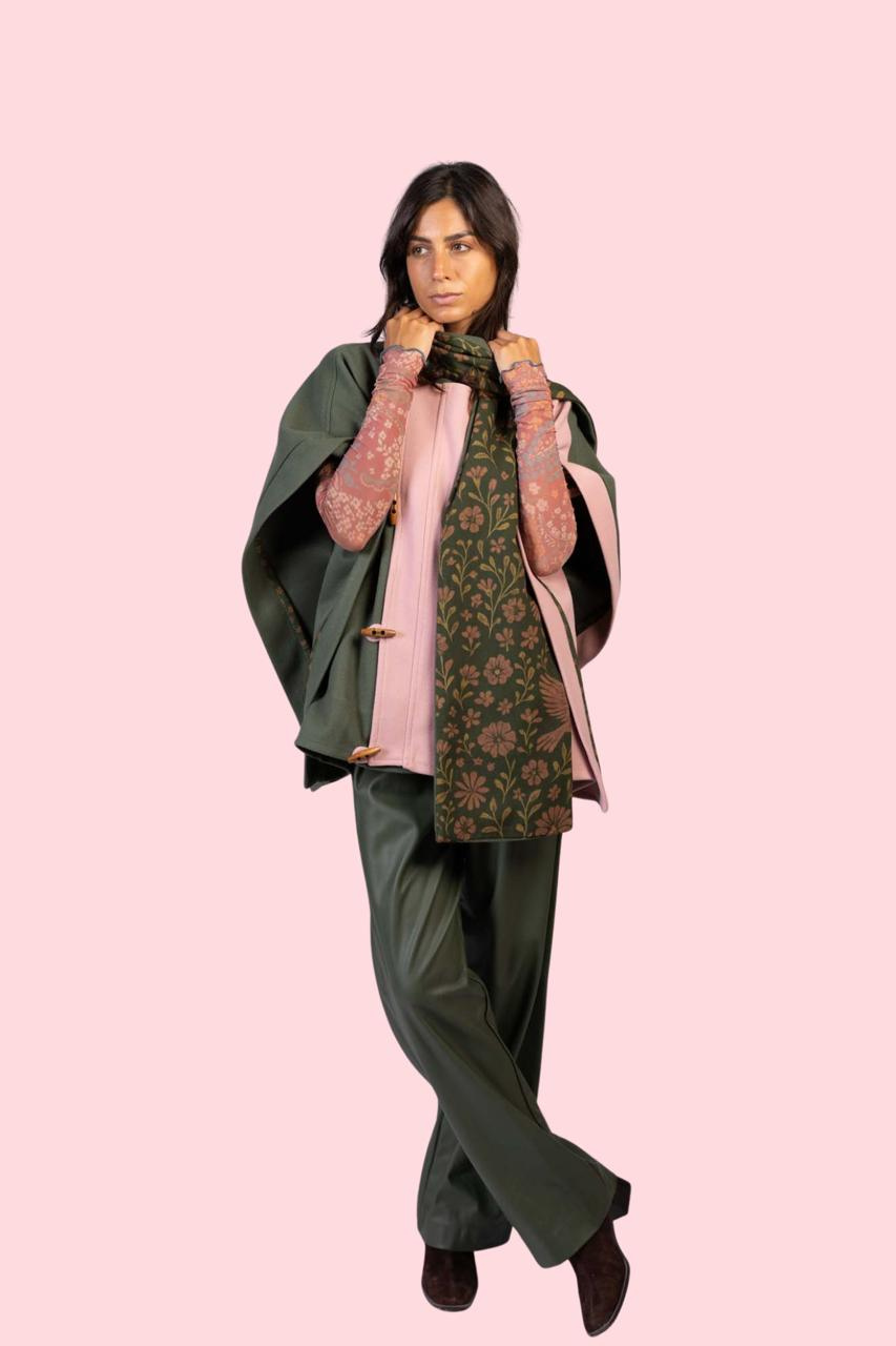 Sukoon Poncho in Rosey Forest