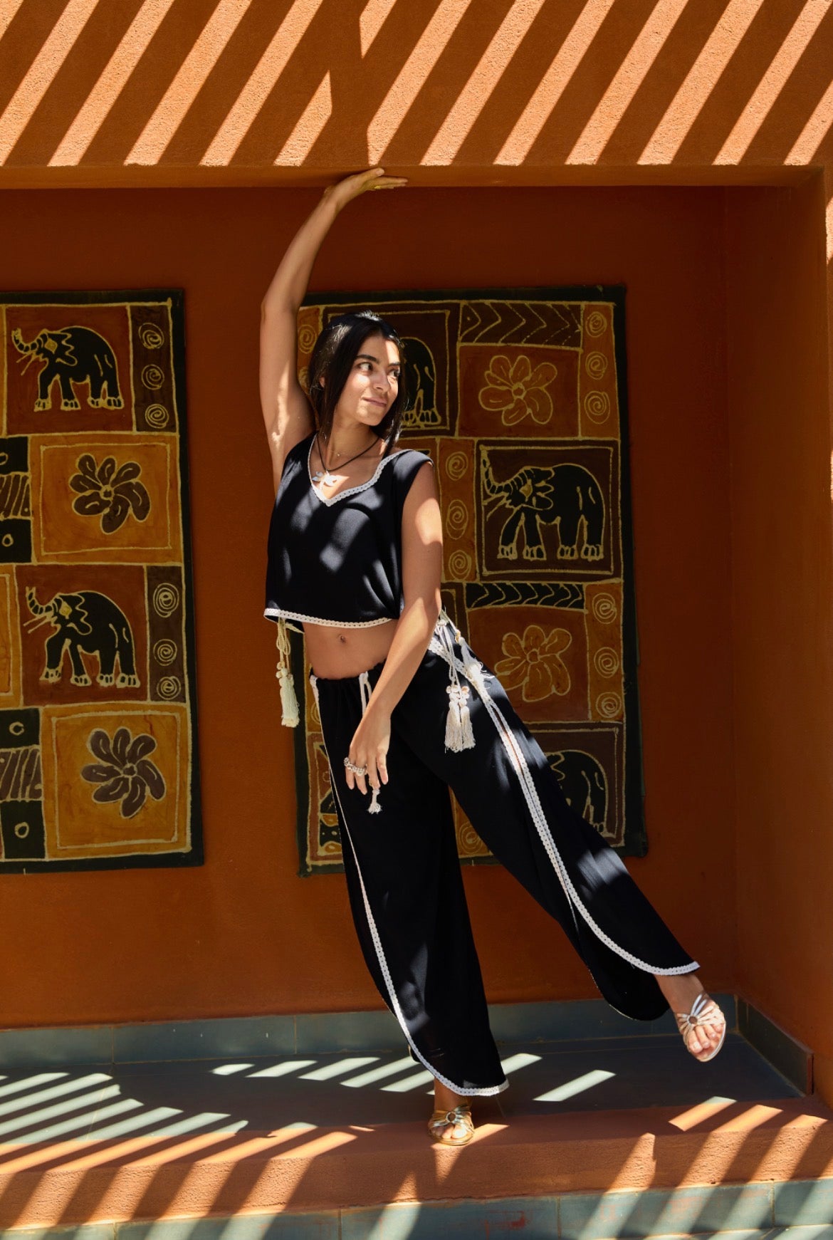 Coastal Slits Pants in Black