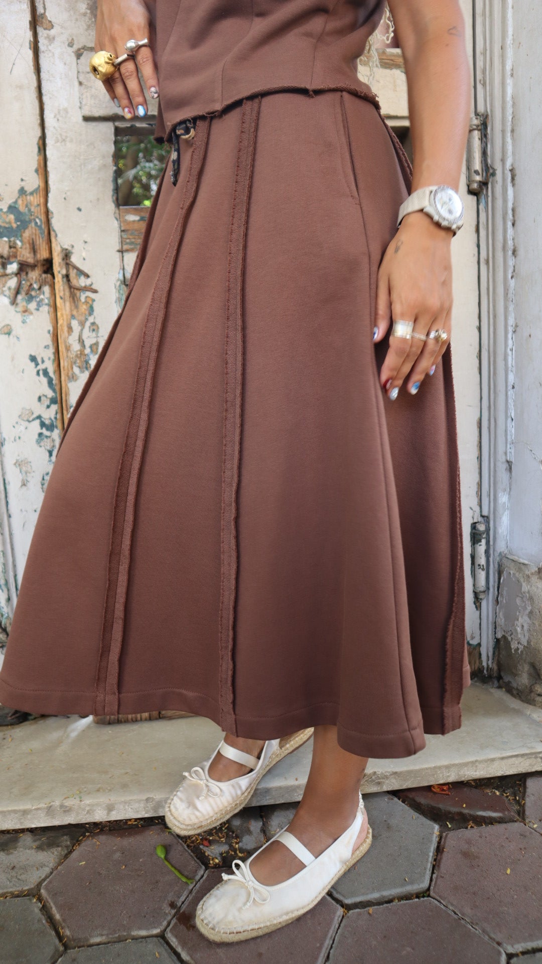 Al Wadi Skirt In Brown