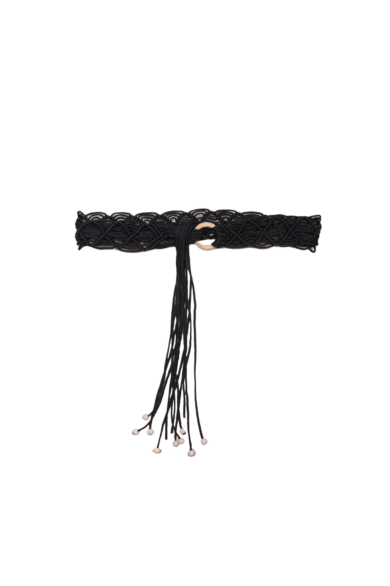 Macrame Handmade Belt In Black