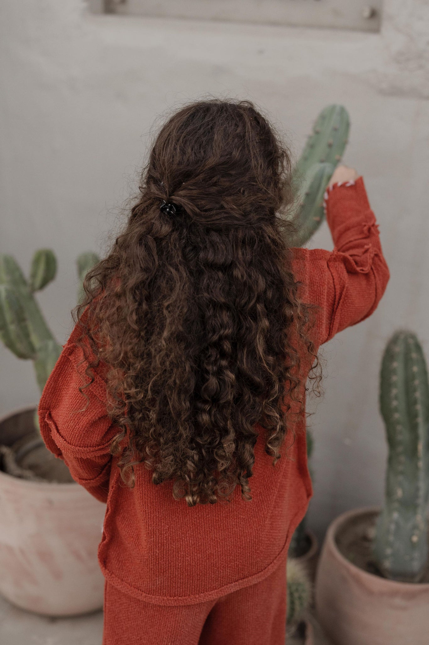 Little Stitched Up Coziness Hoodie in Brick