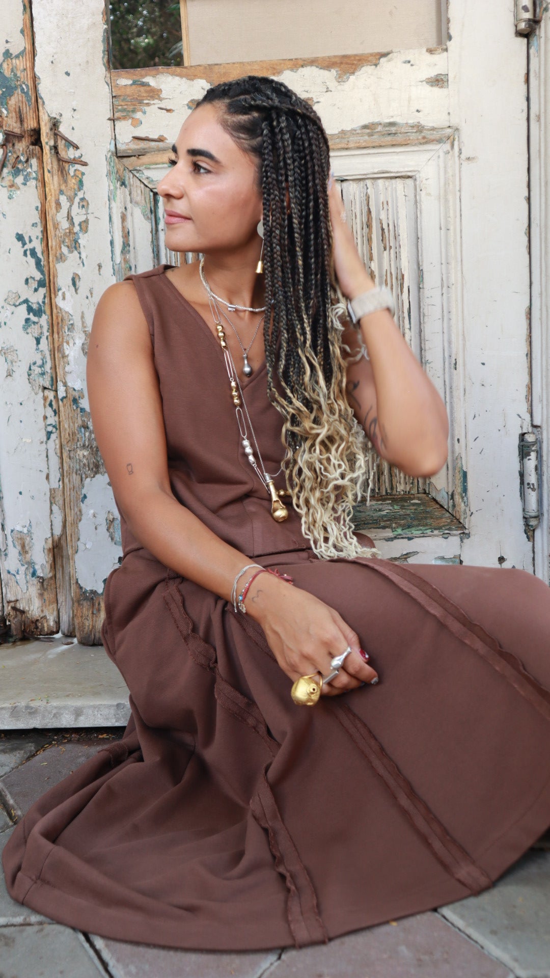 Al Wadi Skirt In Brown