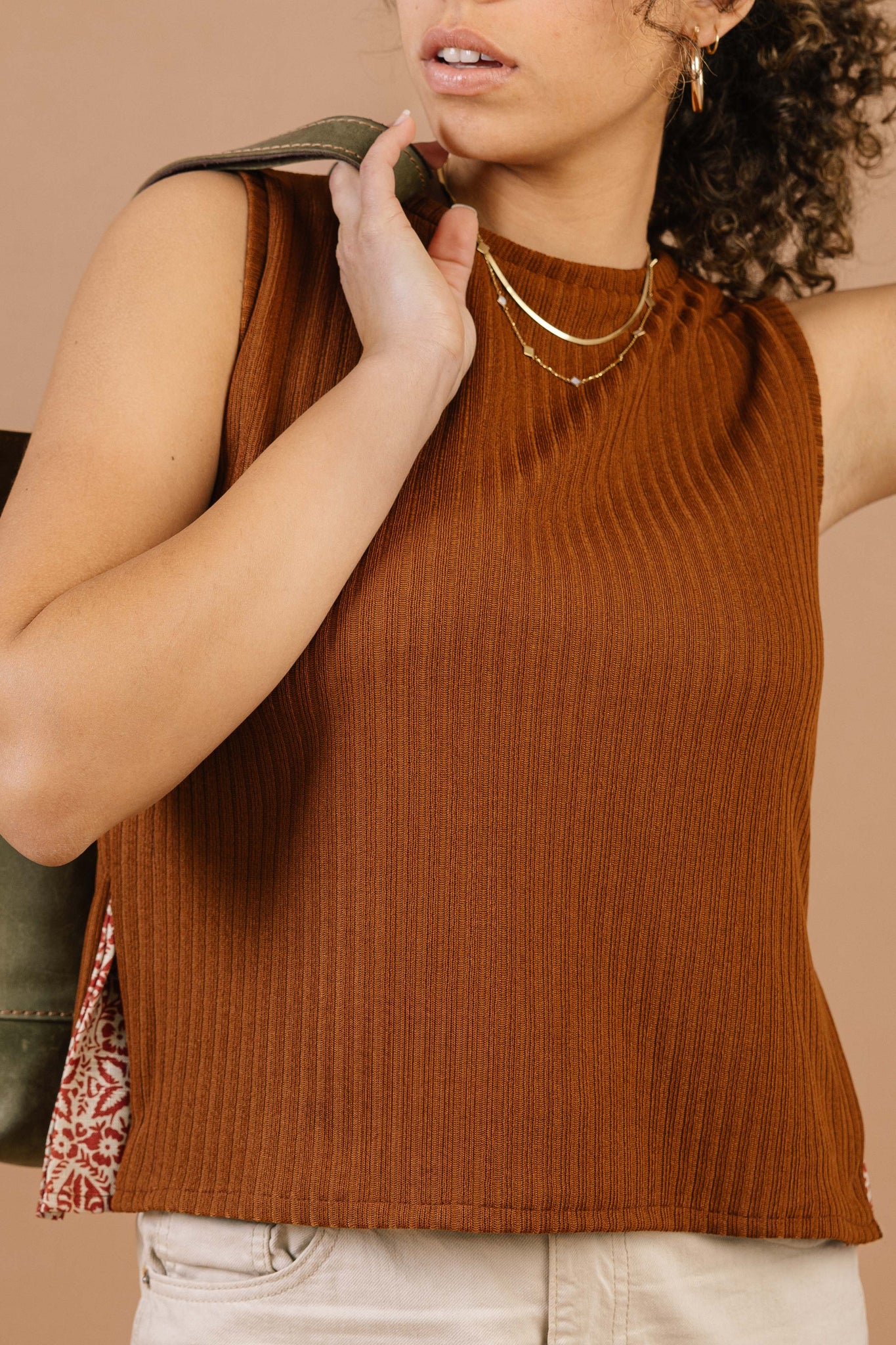 Live In Me Top Brown