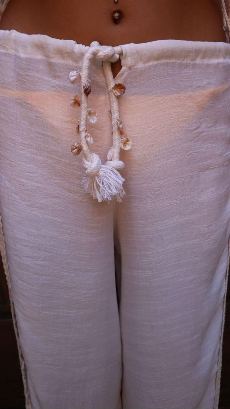 Coastal Slits Pants in White