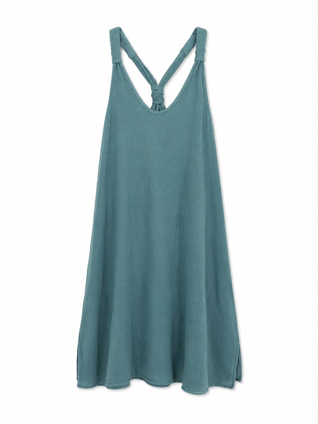 Sama Crinkle Beach Dress in Turquoise