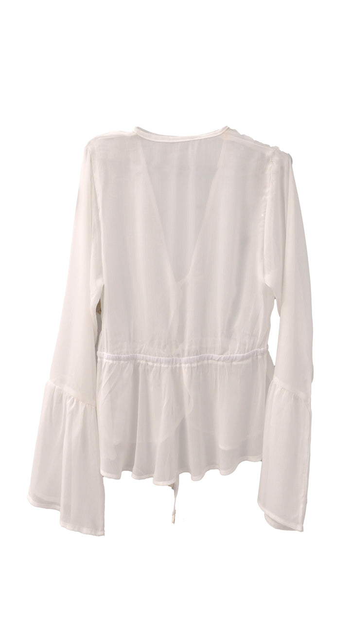 Lucky Lola Chiffon Top in White
