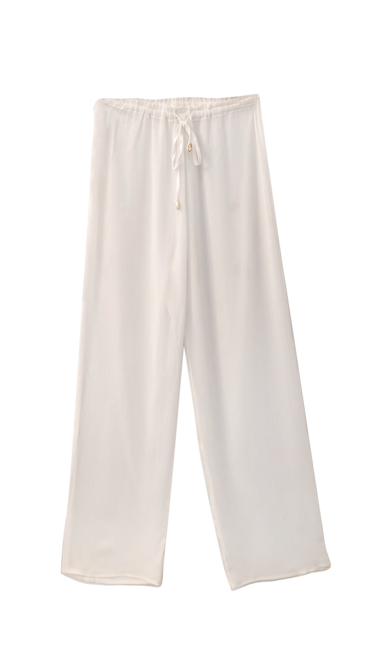 Lucky Lola Chiffon Pants in White