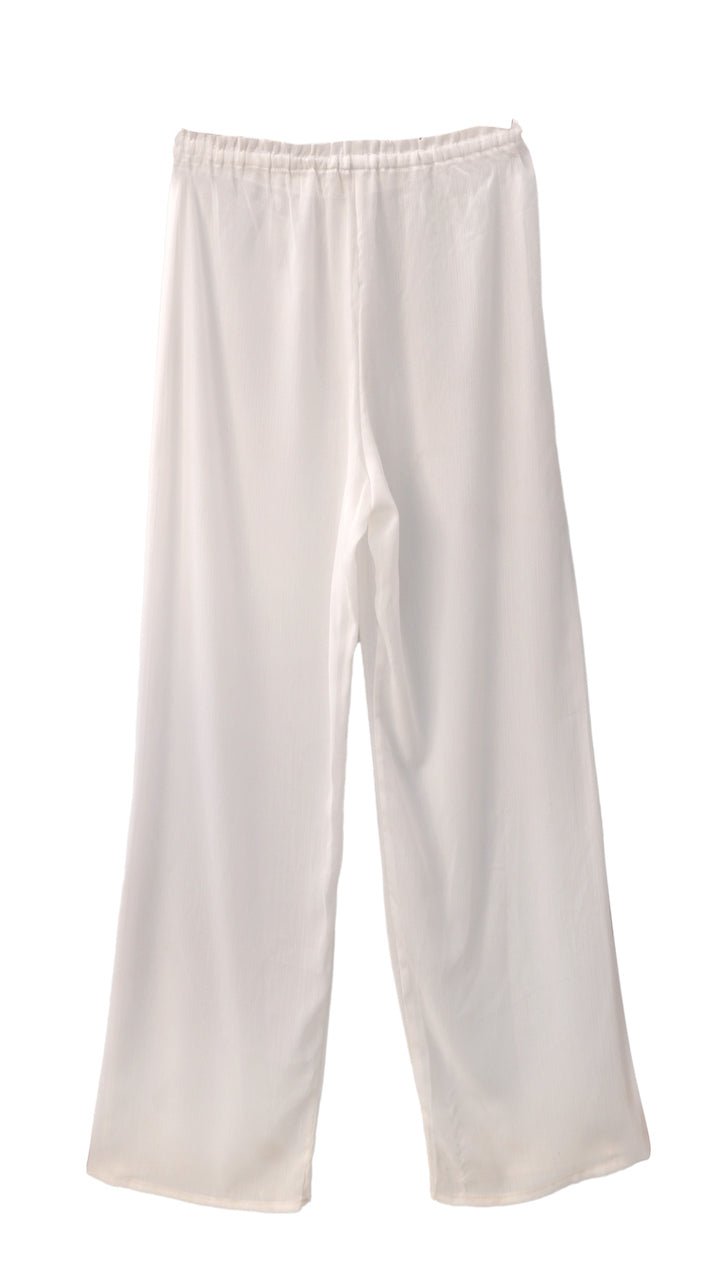 Lucky Lola Chiffon Pants in White