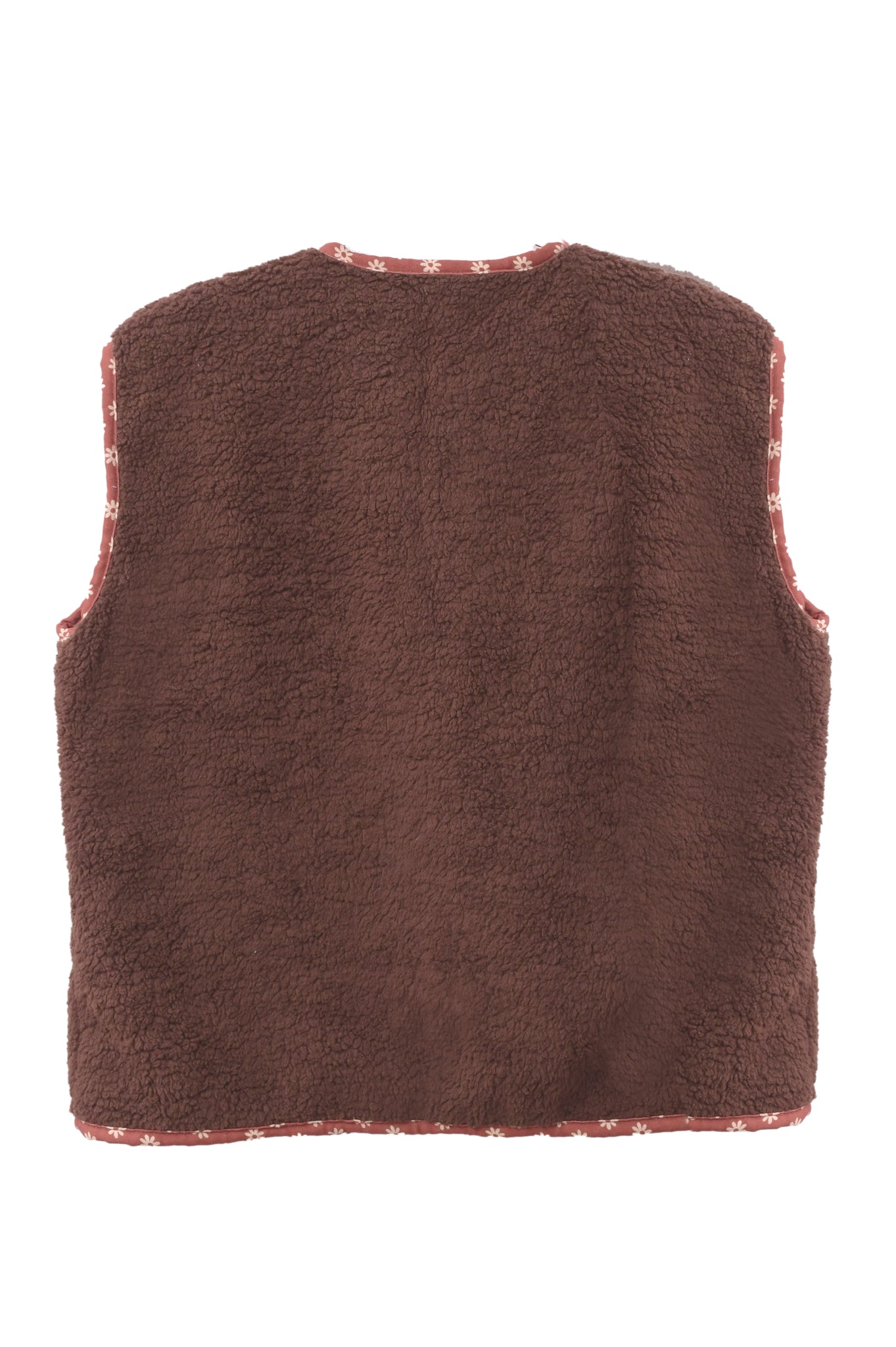 Teddy & Trim Vest in Brown