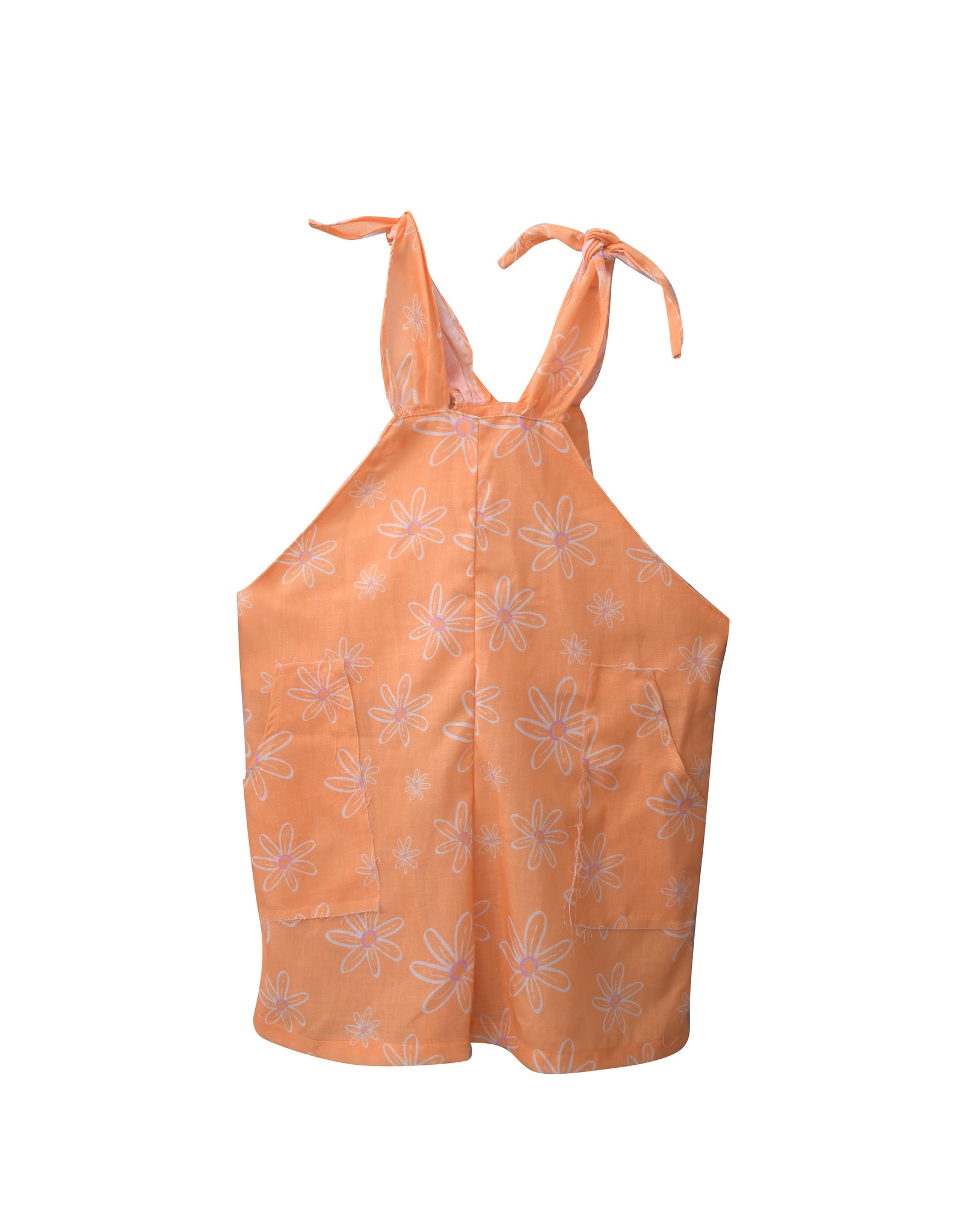 Little Sunny Days Romper in Orange Blooms