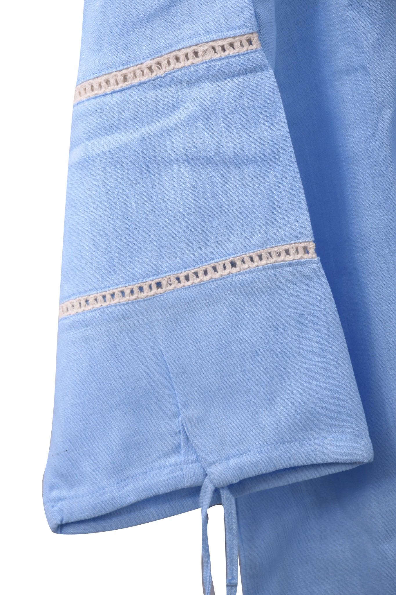 The Aziza Palm Linen Shirt in Baby Blue