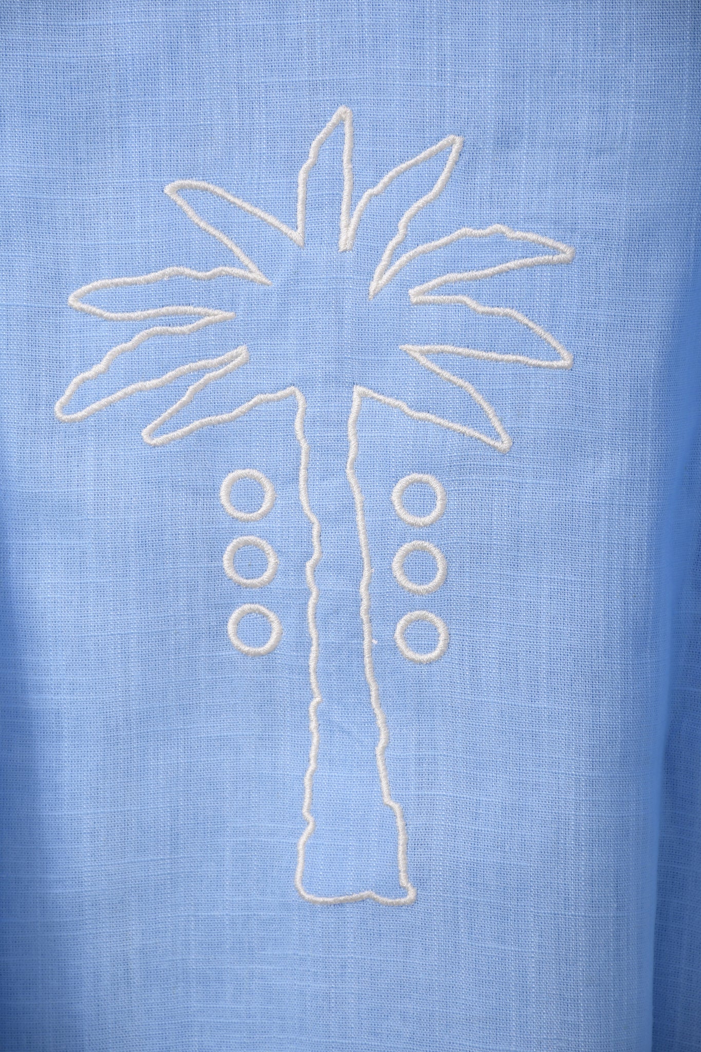 The Aziza Palm Linen Shirt in Baby Blue