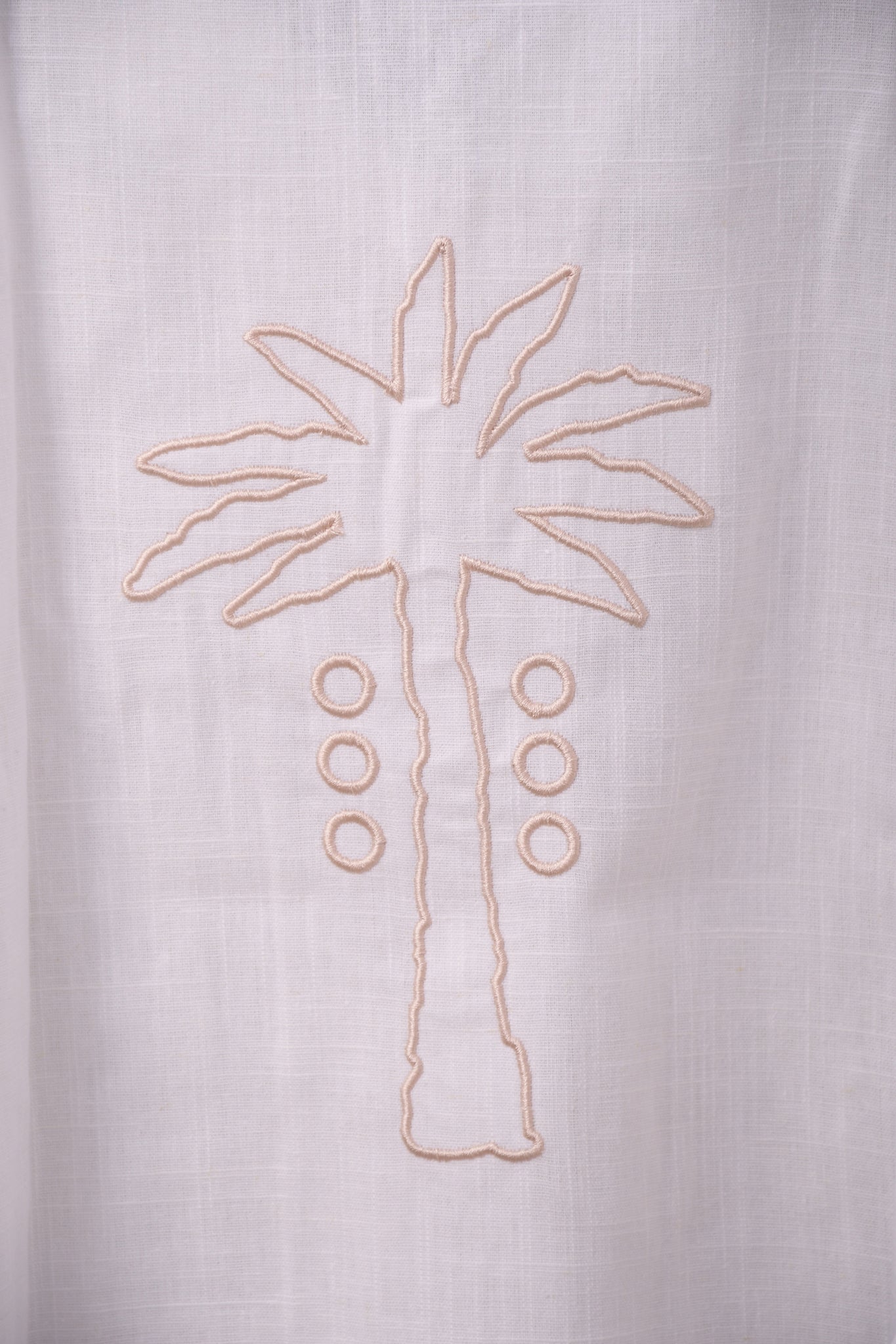 The Aziza Palm Linen Shirt in Cream