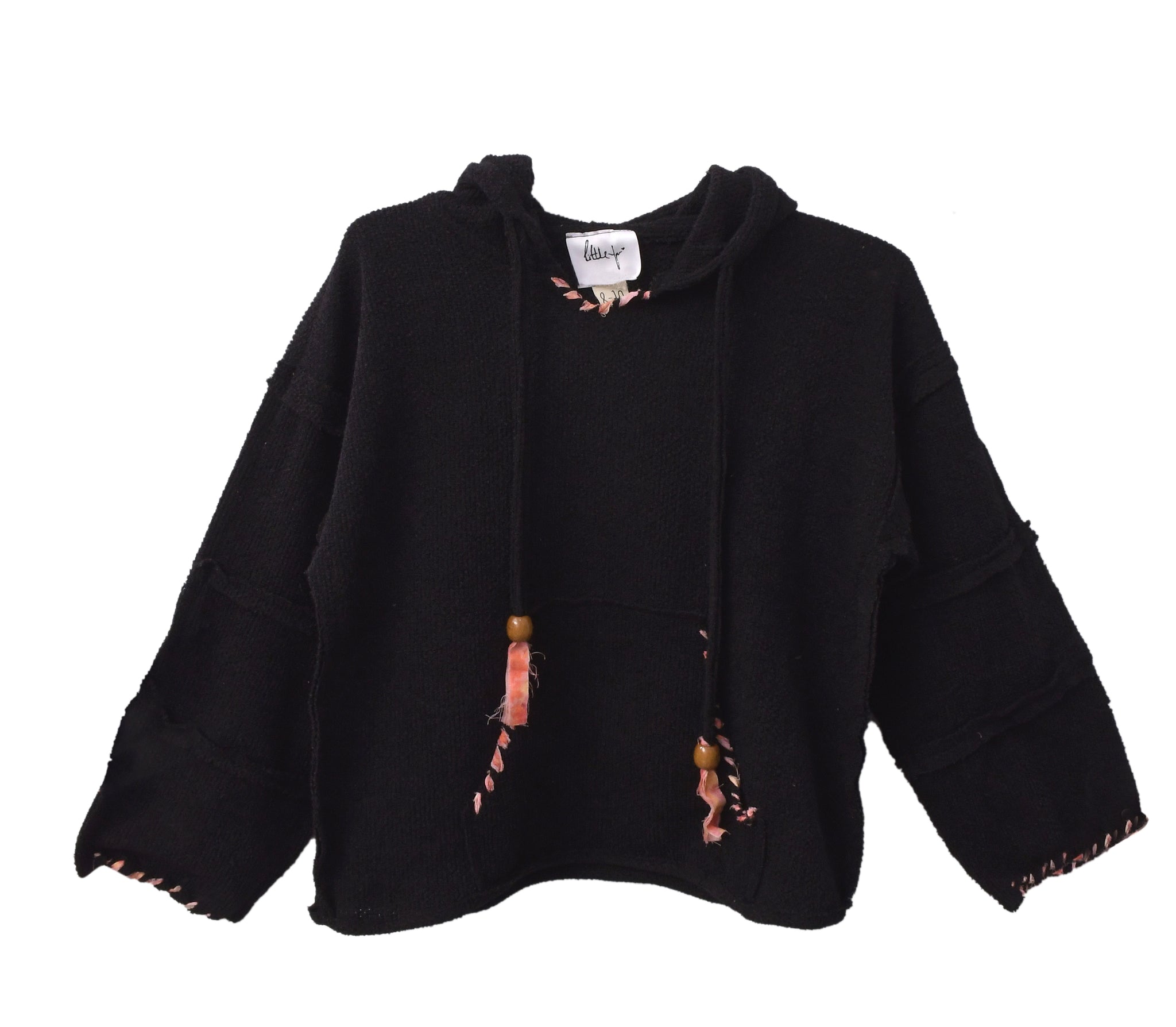 Little Stitched Up Coziness Hoodie in Black