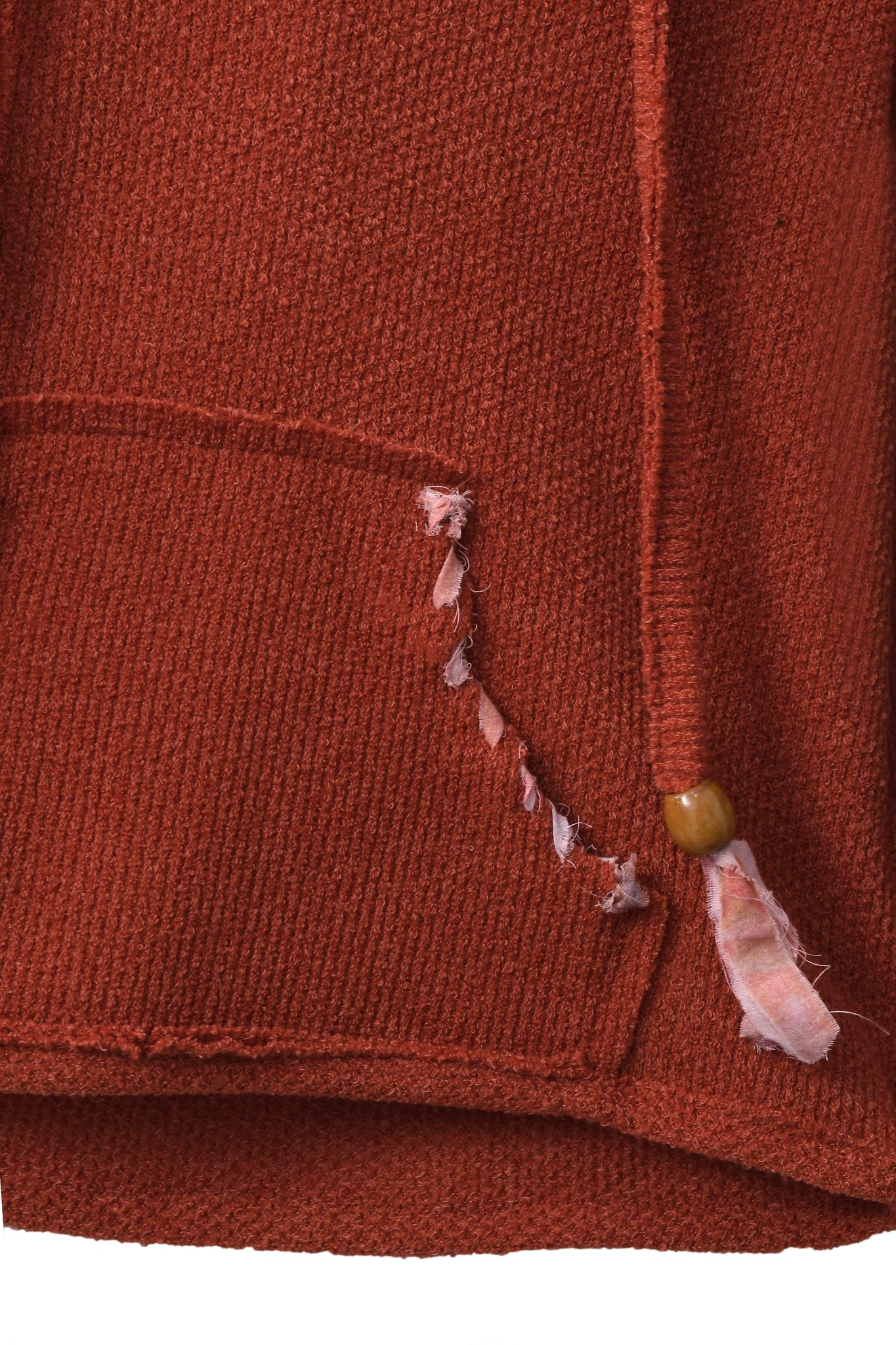 Little Stitched Up Coziness Hoodie in Brick