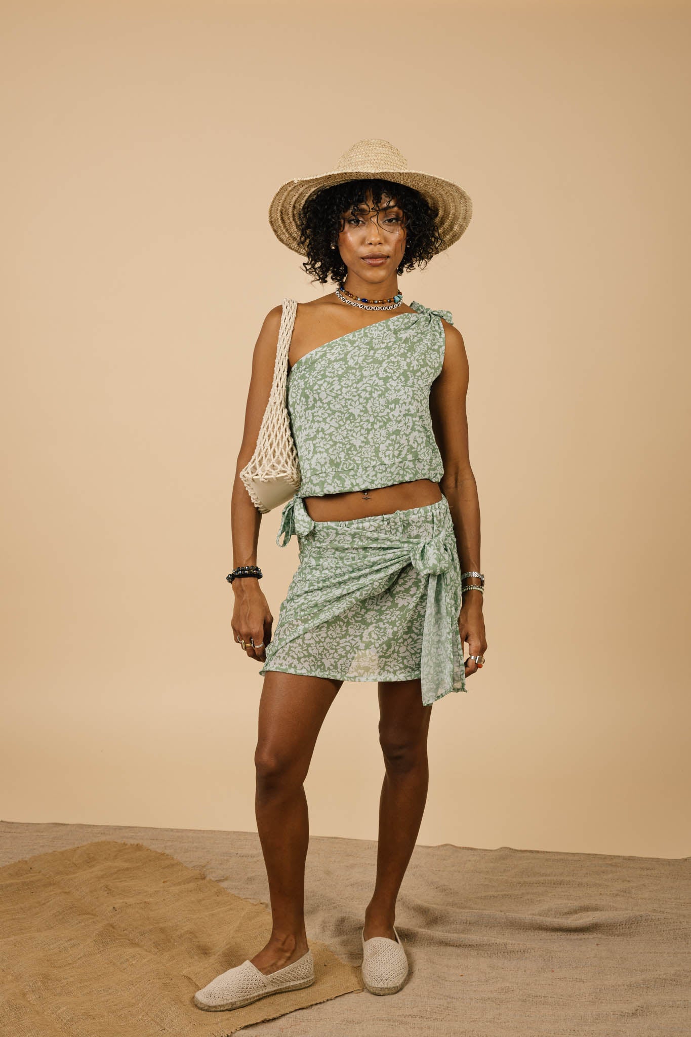 Isla Top in Green Blossom Print