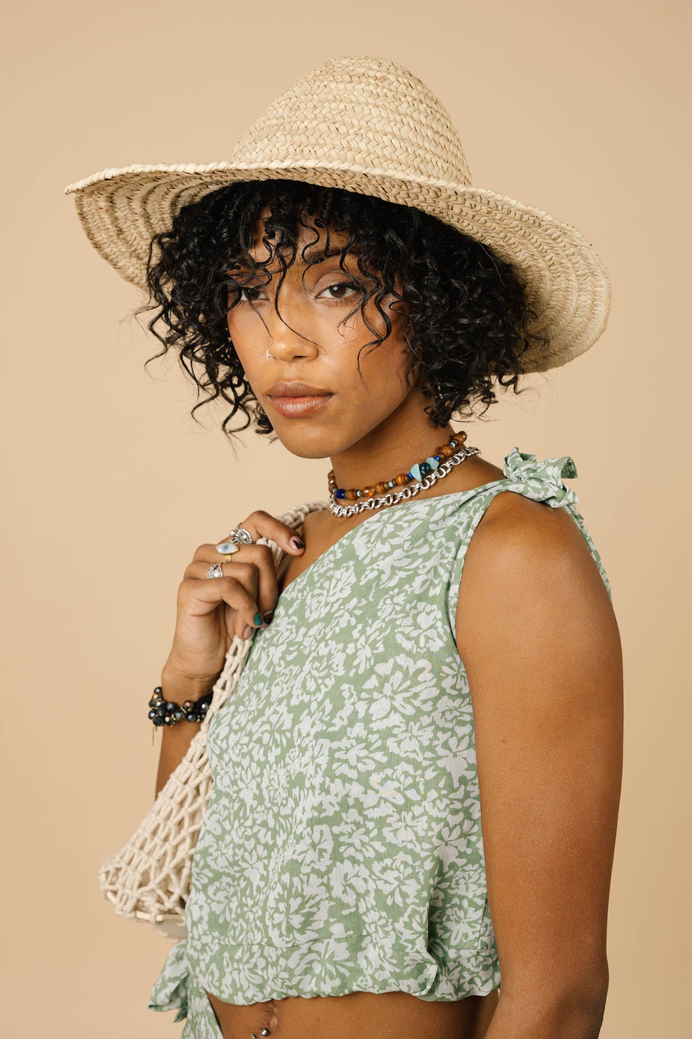 Isla Top in Green Blossom Print