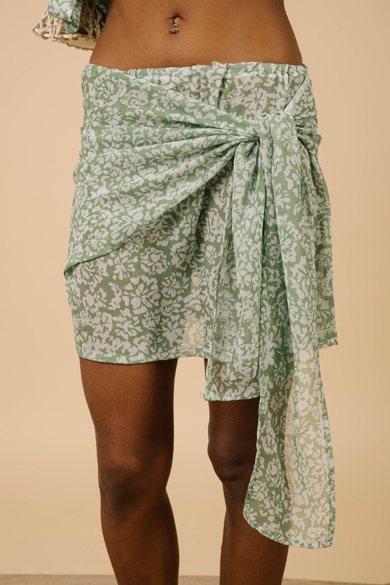 Isla Skirt in Green Blossom Print