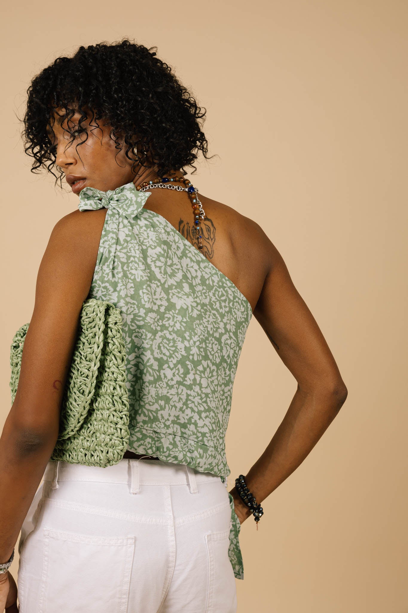 Isla Top in Green Blossom Print