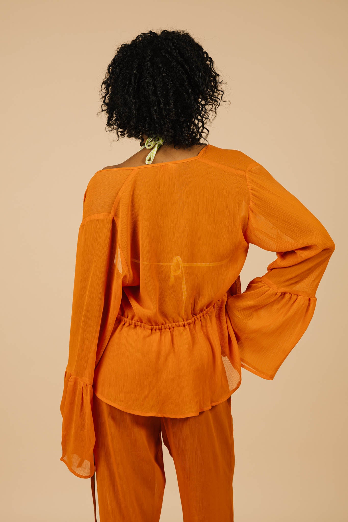 Lucky Lola Chiffon Top in Peach