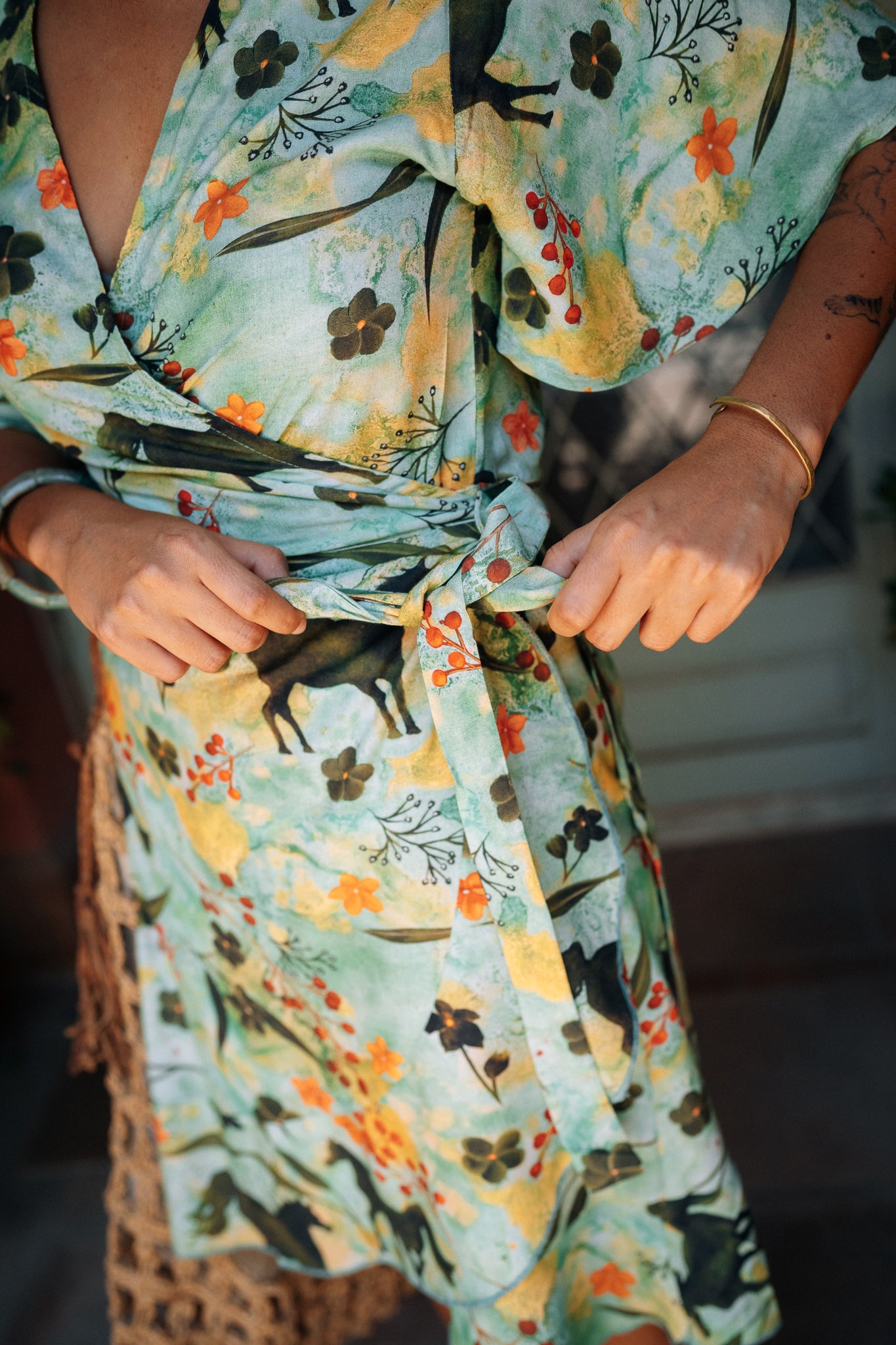 Sunday Fling Wrap Dress in Arabian Nights