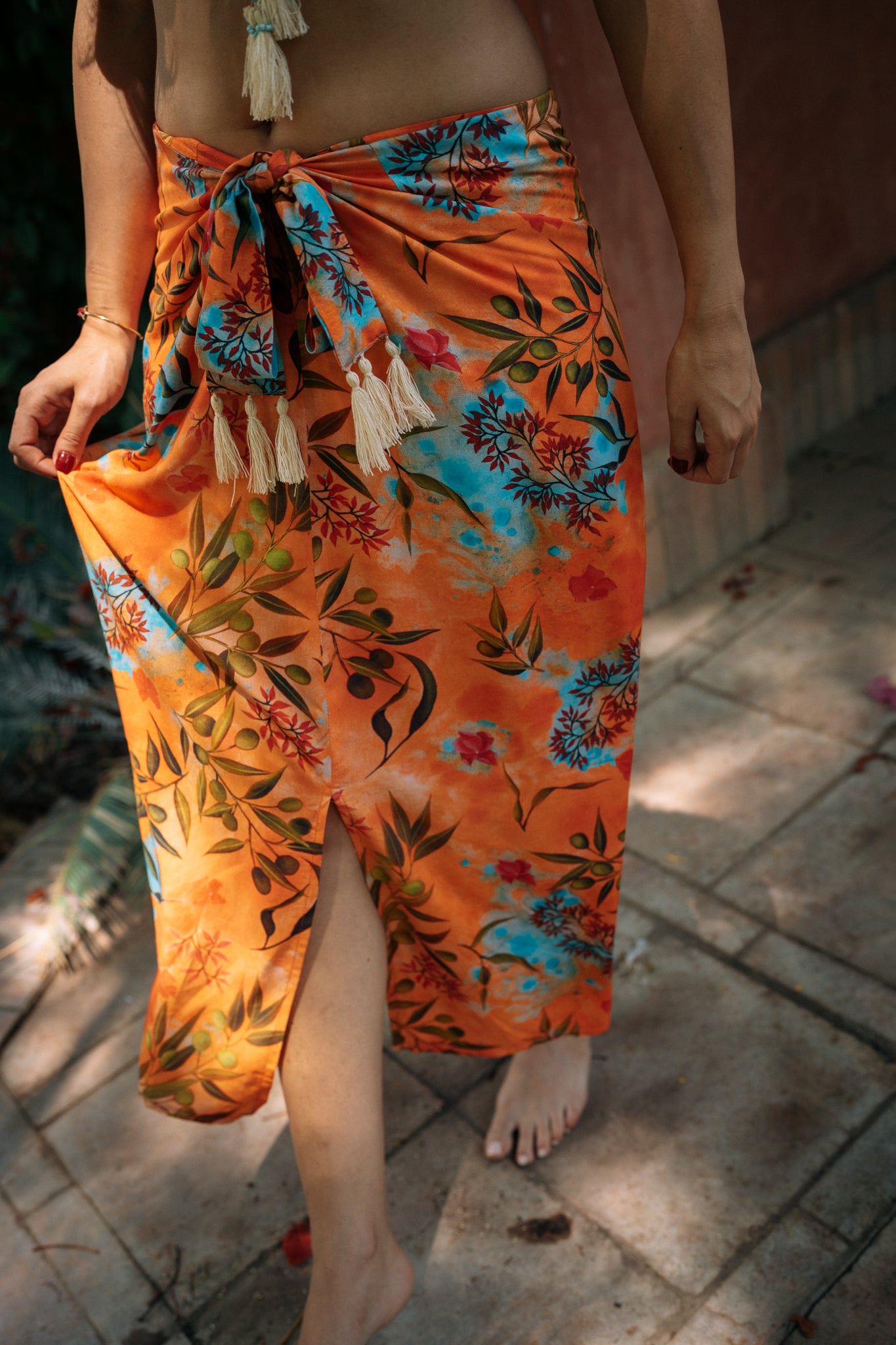 Midsummer Knot Skirt in Zaytuna Print