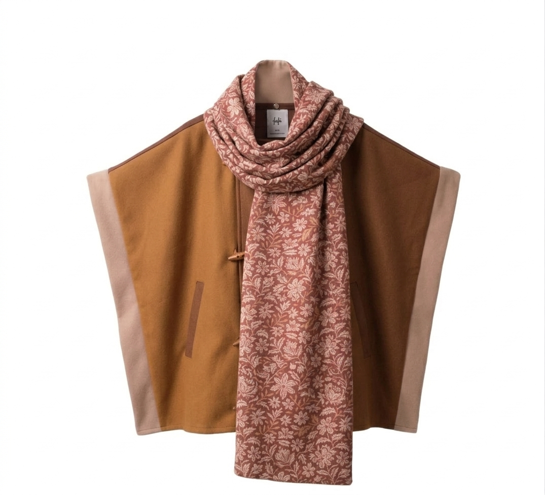 Sukoon Poncho in Saharan Browns