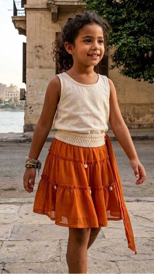 Little Gypsy Skirt in Tangerine