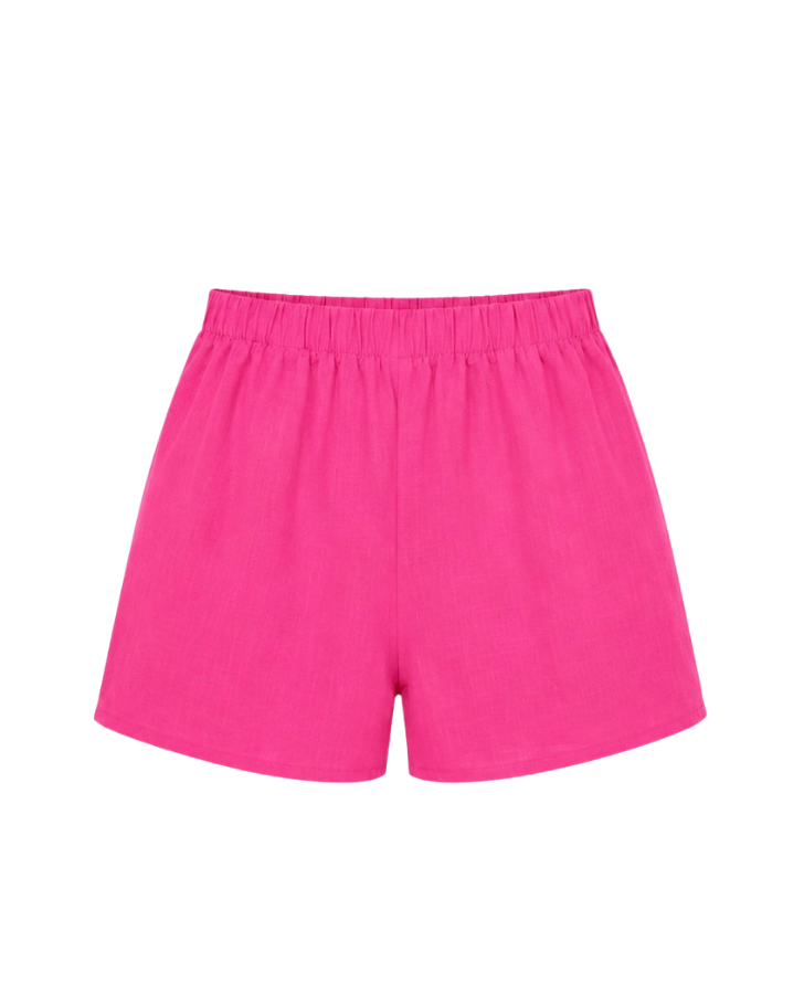 Sunset Shorts in Linen Fuchsia