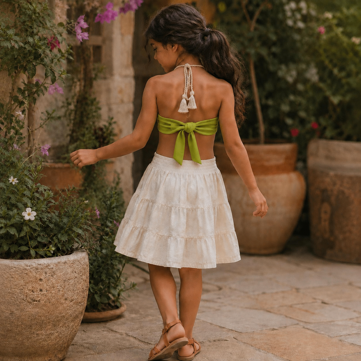 Little Shelly Halter Top Apple Green