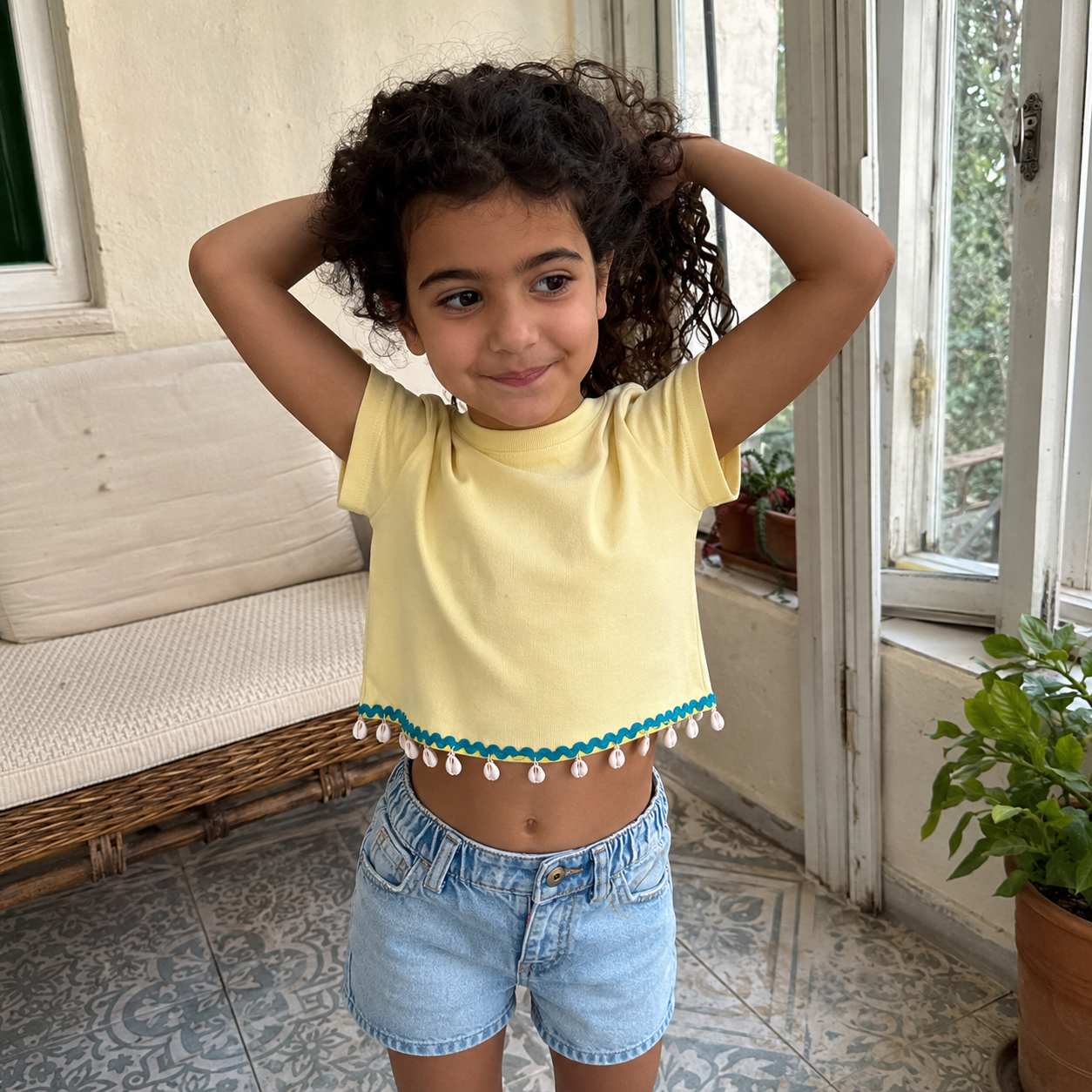 Little Shamsi Shella Cropped Tee