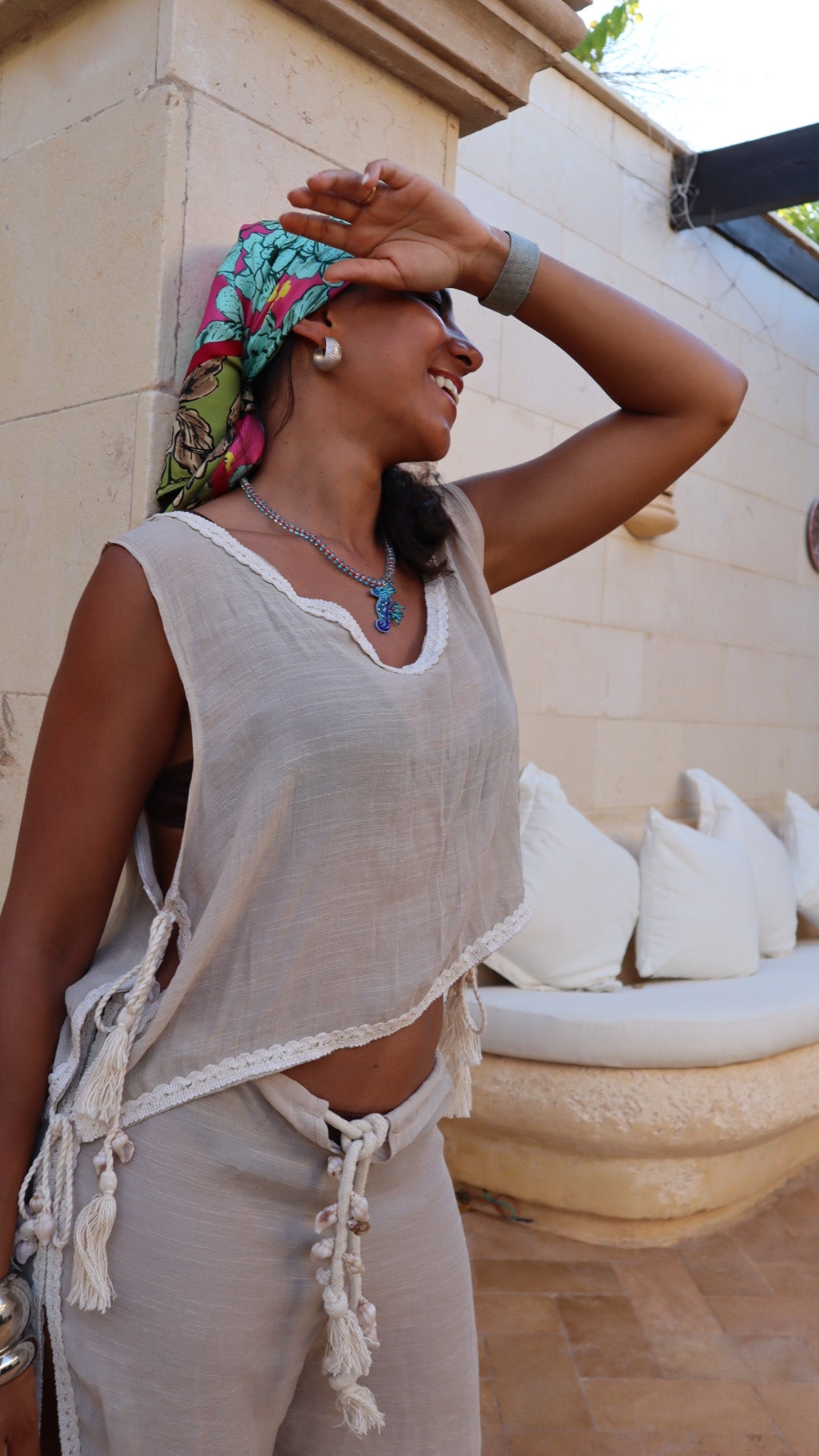 Coastal Slits Top In Cafe