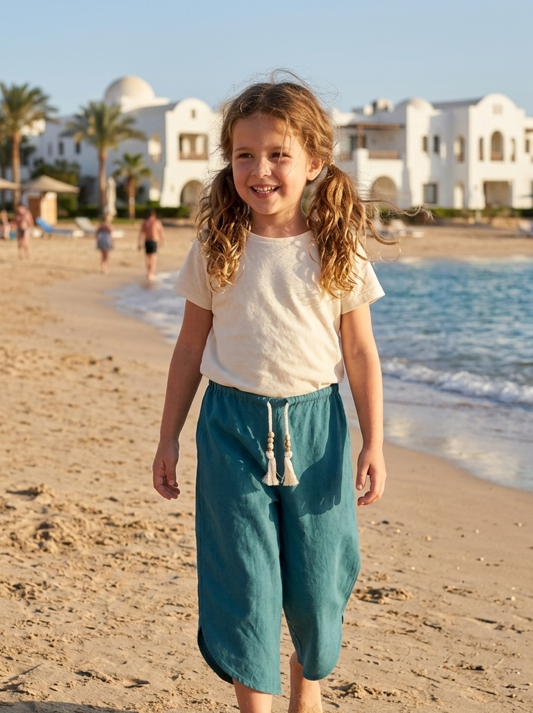 Little Shelly Slits of Air Pants Turquoise