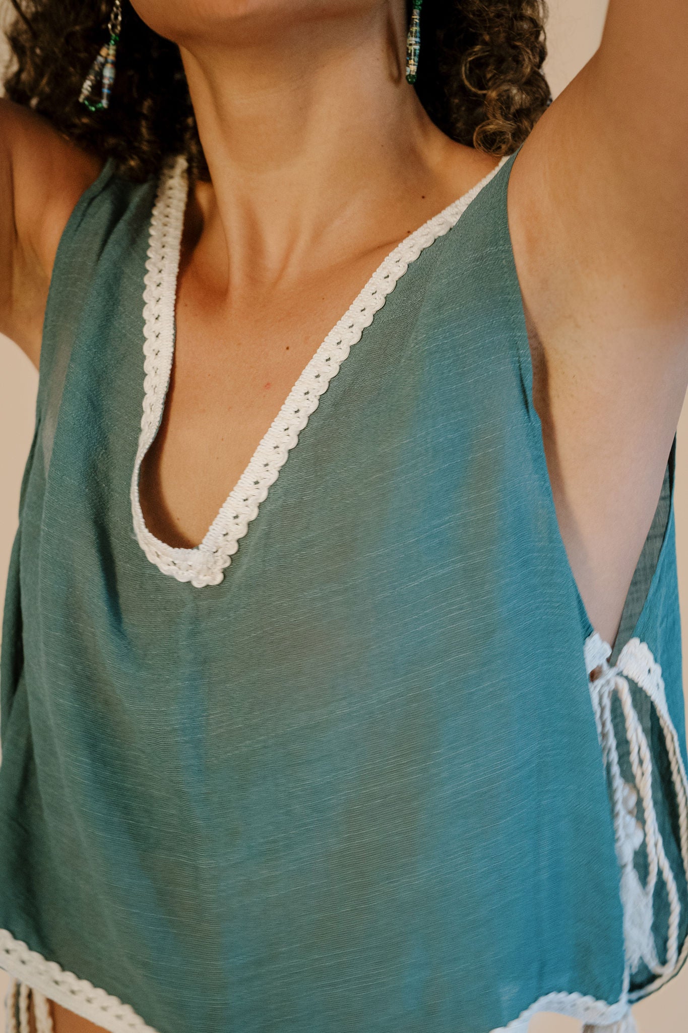 Coastal Slits Top In Olive