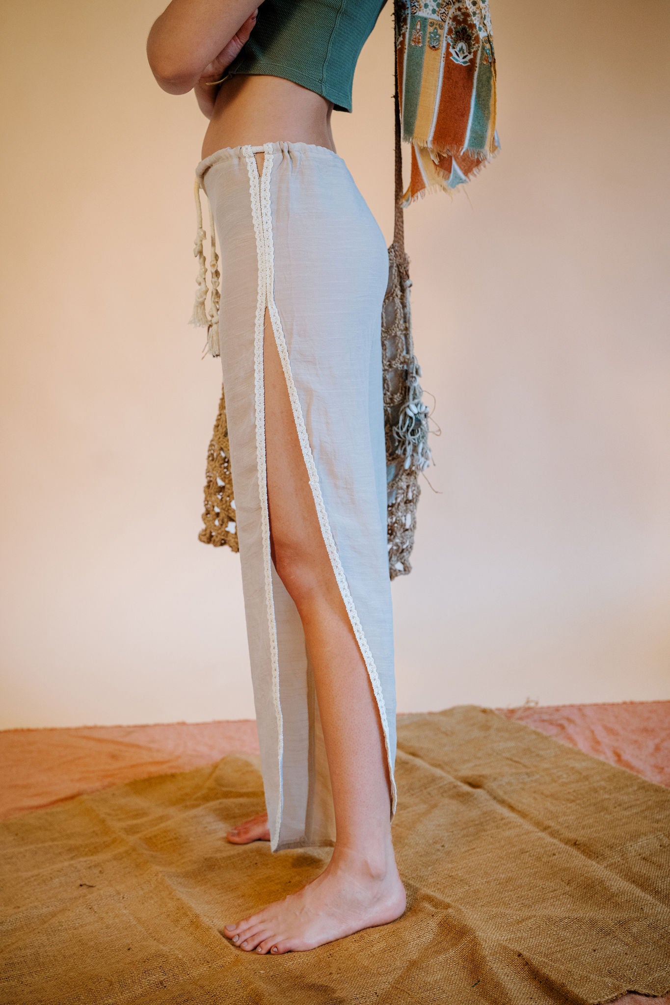 Coastal Slits Pants in Cafe