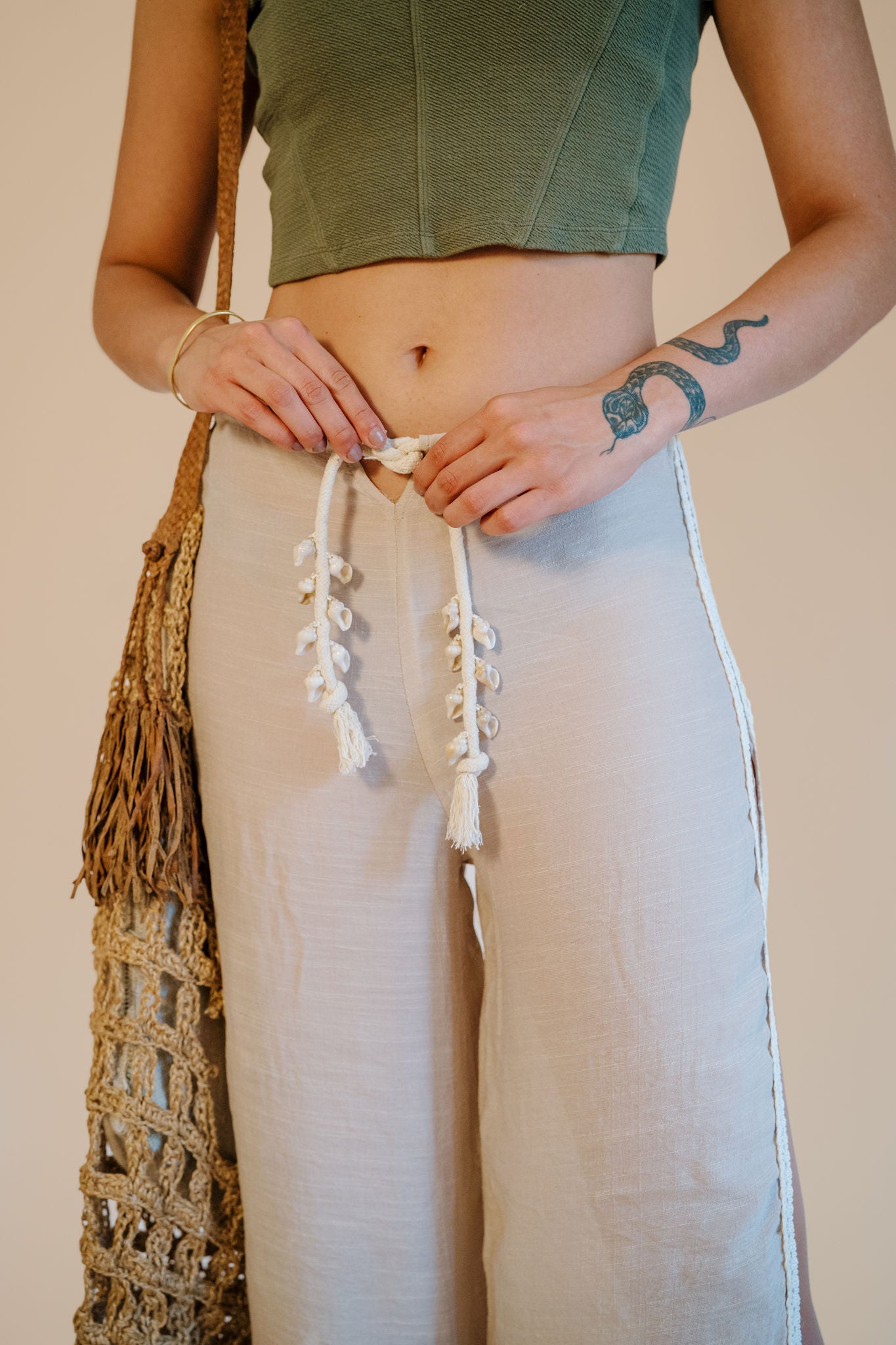 Coastal Slits Pants in Cafe