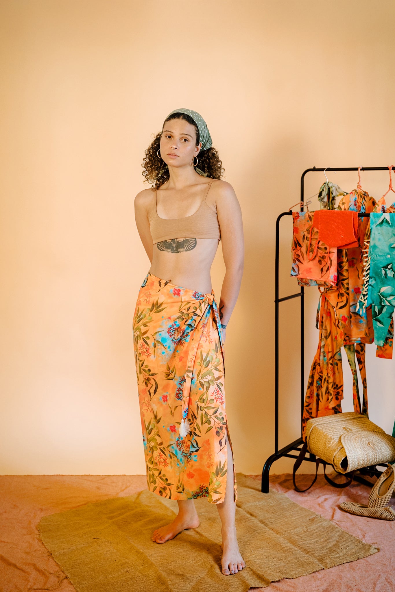 Midsummer Knot Skirt in Zaytuna Print