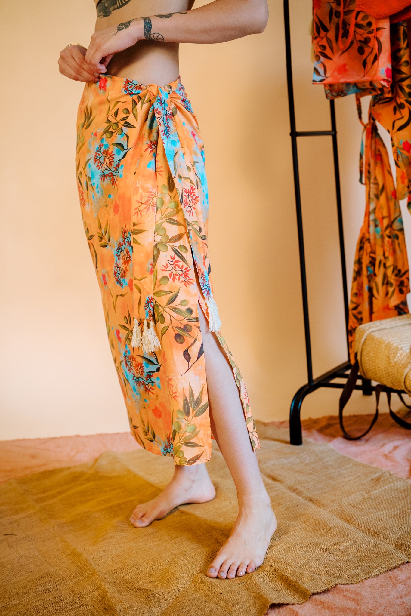 Midsummer Knot Skirt in Zaytuna Print