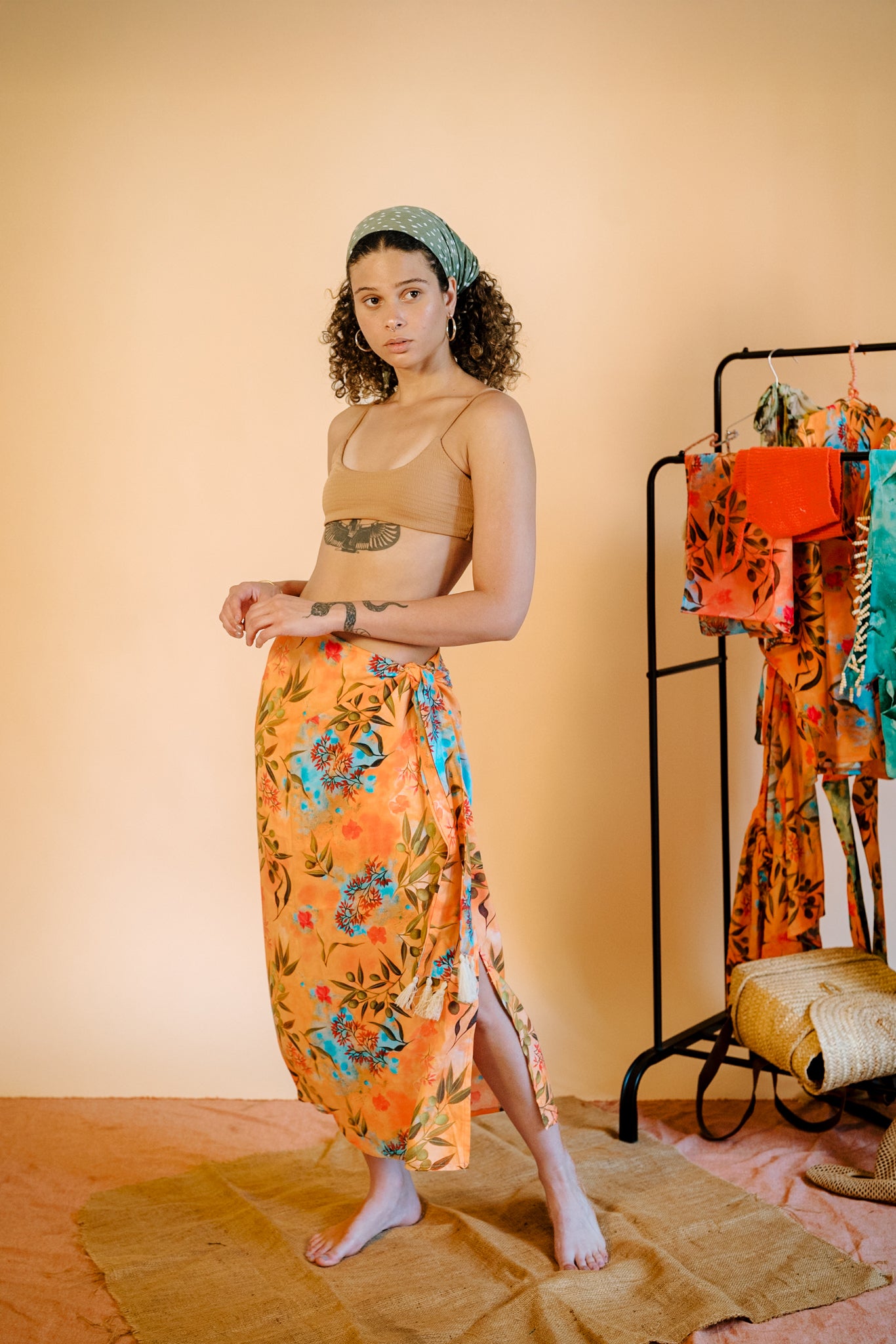 Midsummer Knot Skirt in Zaytuna Print