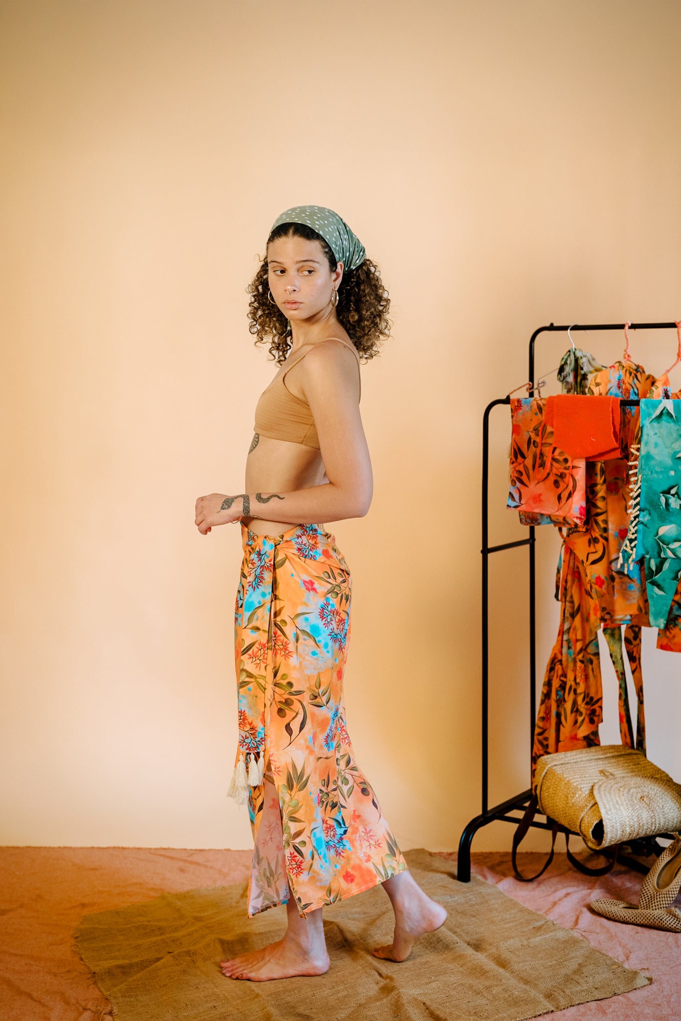 Midsummer Knot Skirt in Zaytuna Print