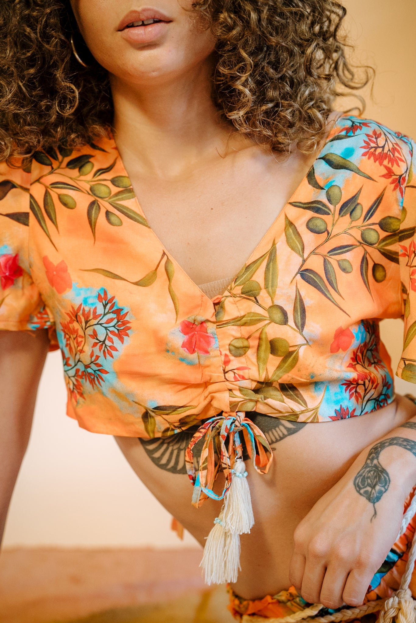 Firefly Crop Top in Zaytuna Print