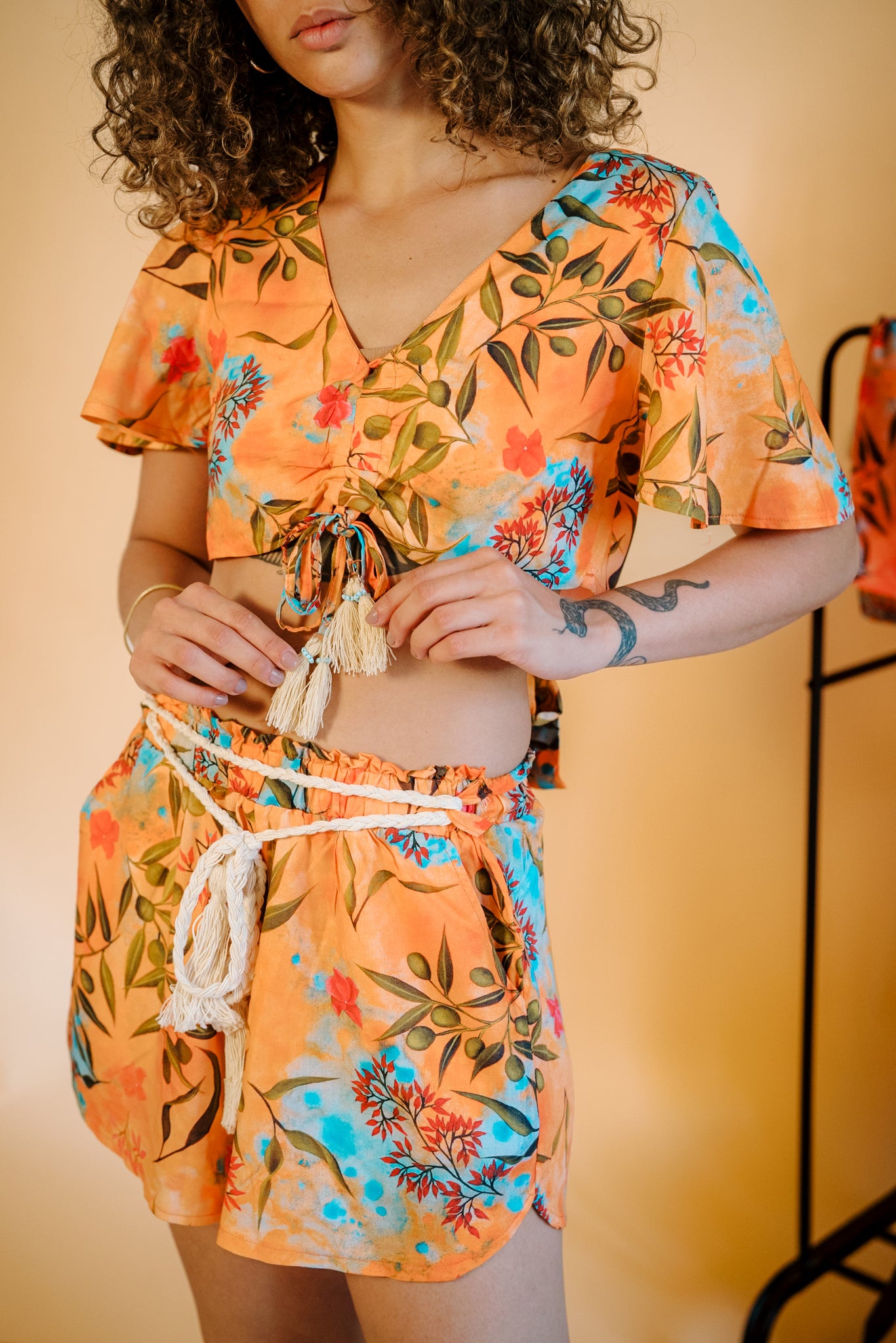 Firefly Crop Top in Zaytuna Print