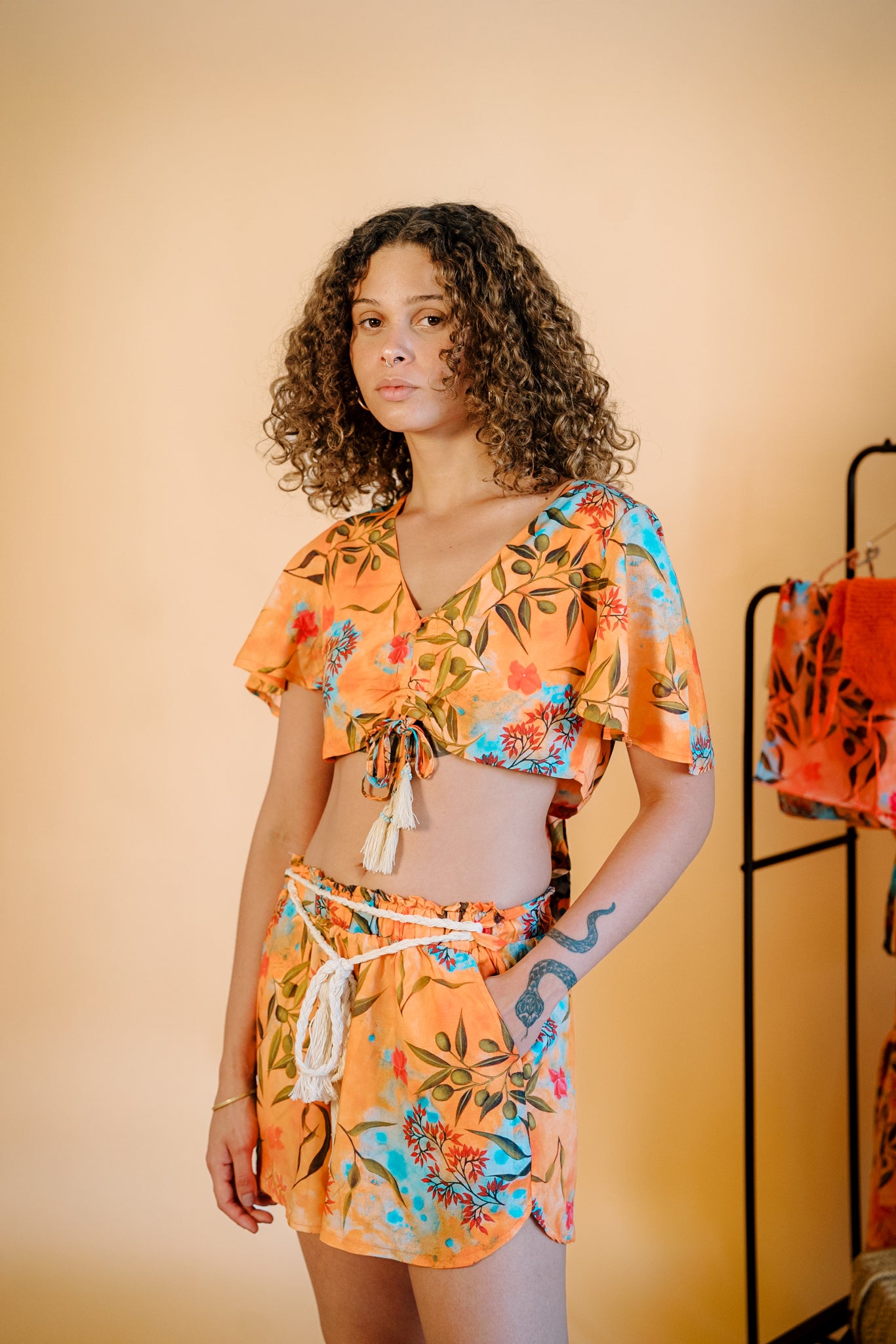 Firefly Crop Top in Zaytuna Print