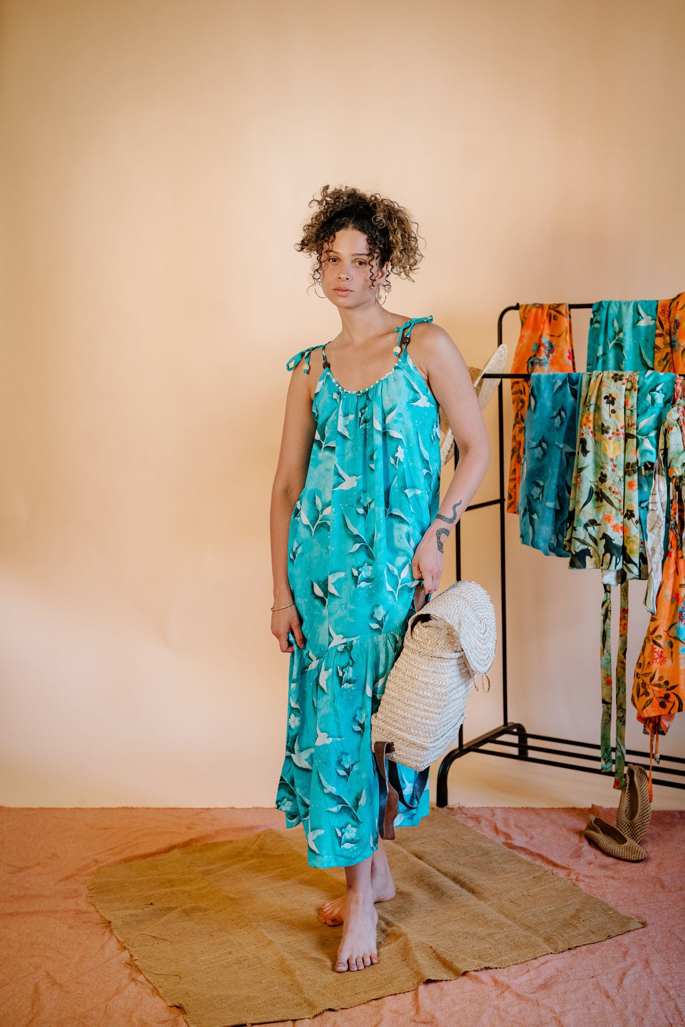 Strappy Dress in Tuyour Print